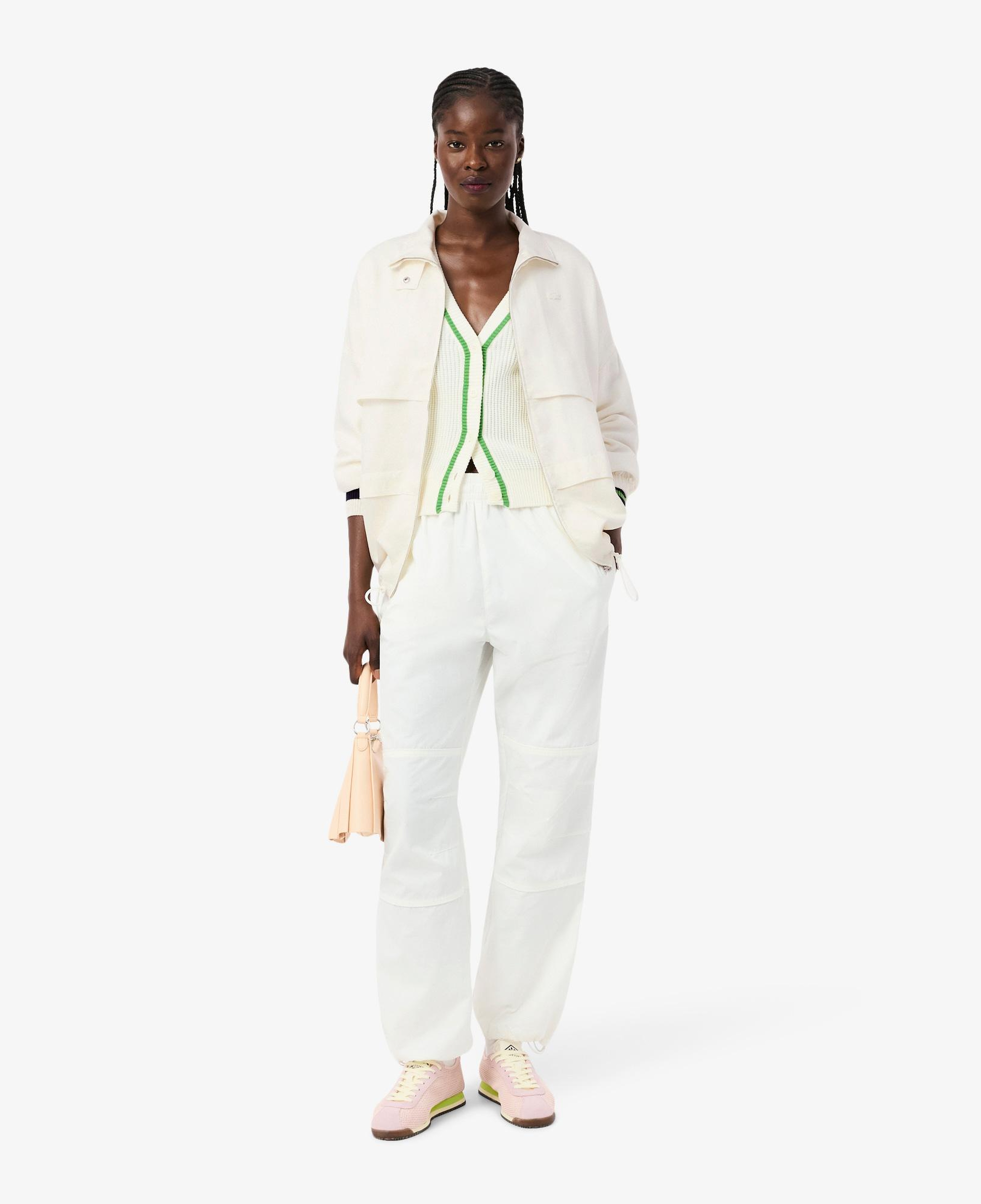 Lacoste Kadın Oversize Fit Dik Yaka Krem Ceket