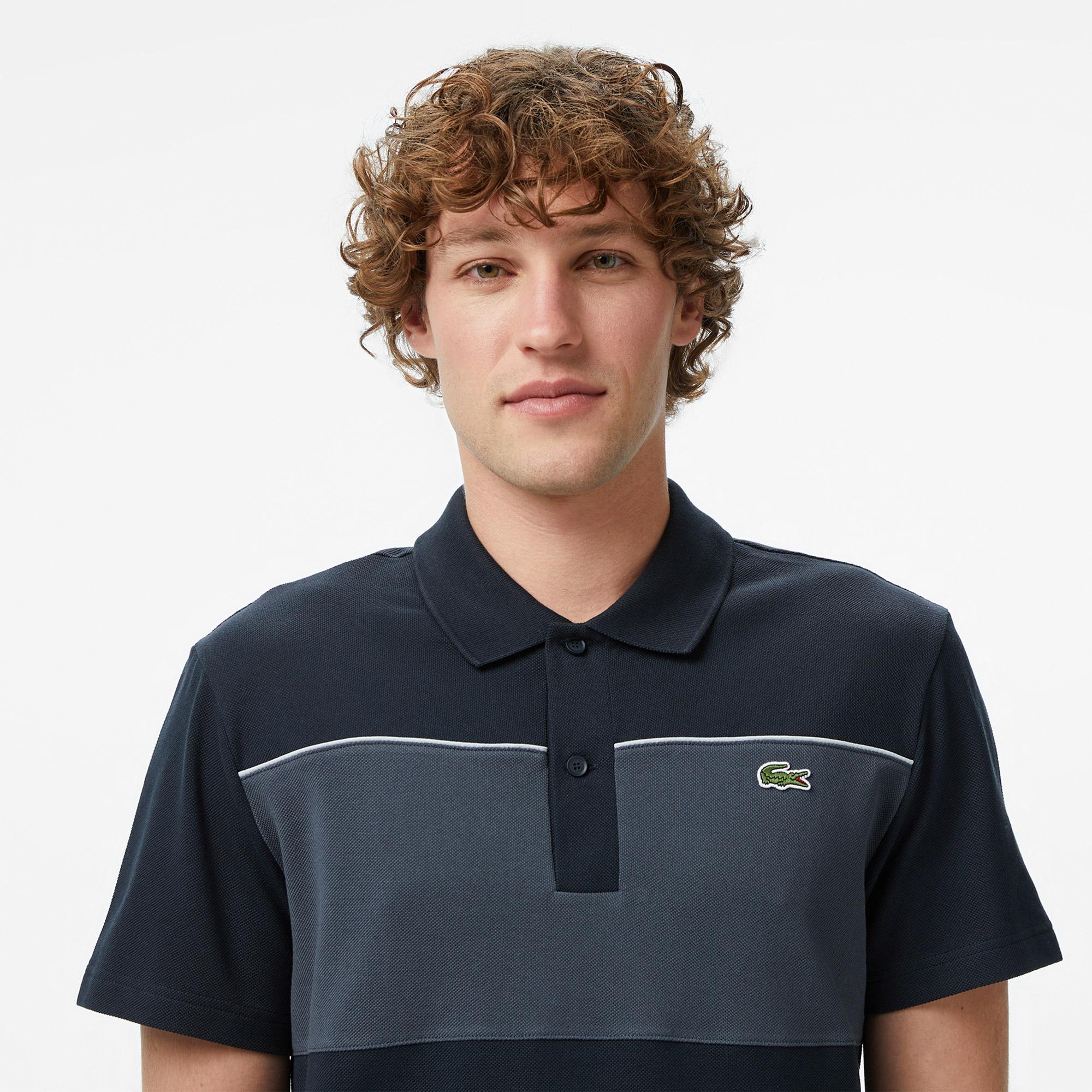 Lacoste Erkek Regular Fit Renk Bloklu Koyu Gri Polo