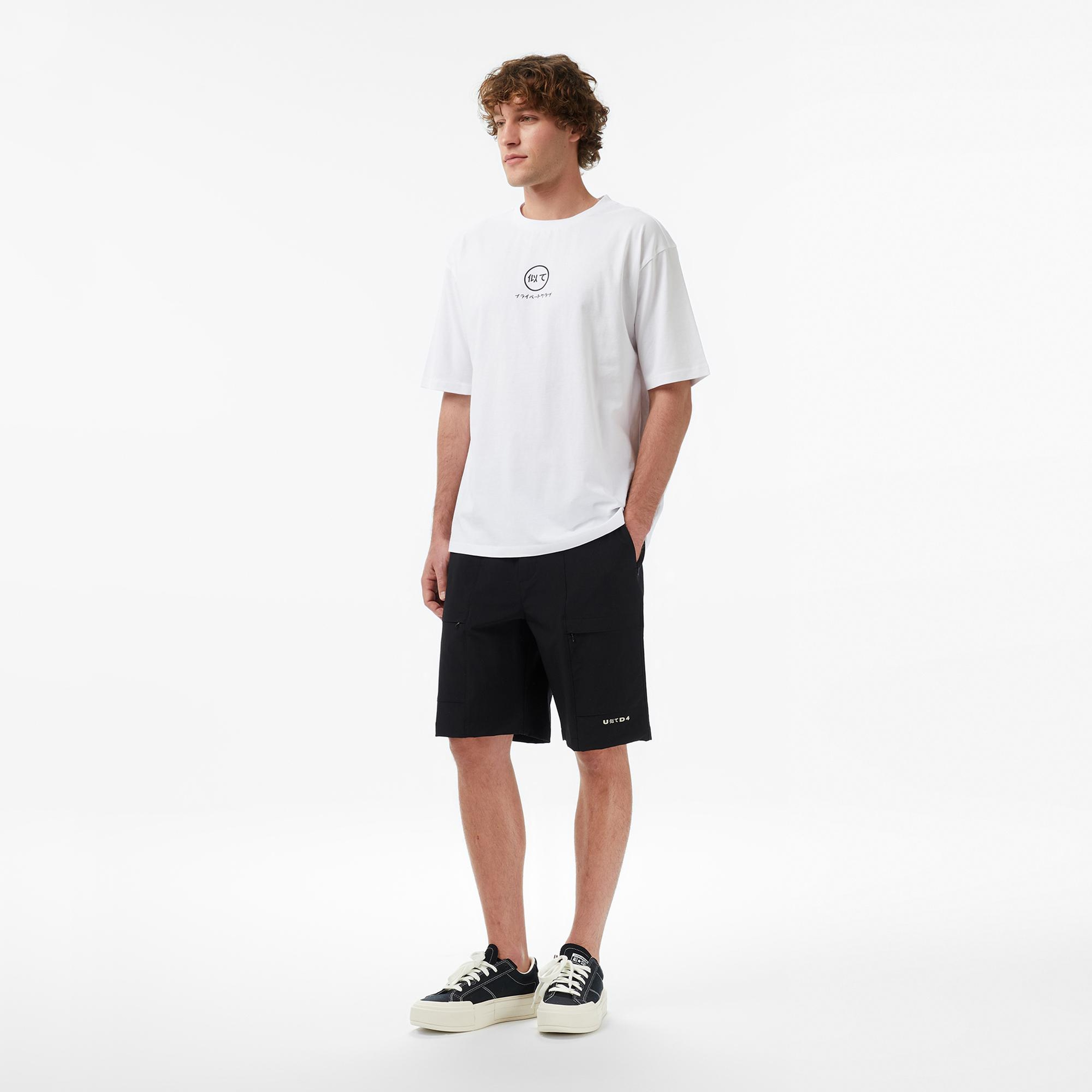 UNITED4 Regular Fit Erkek Beyaz T-Shirt