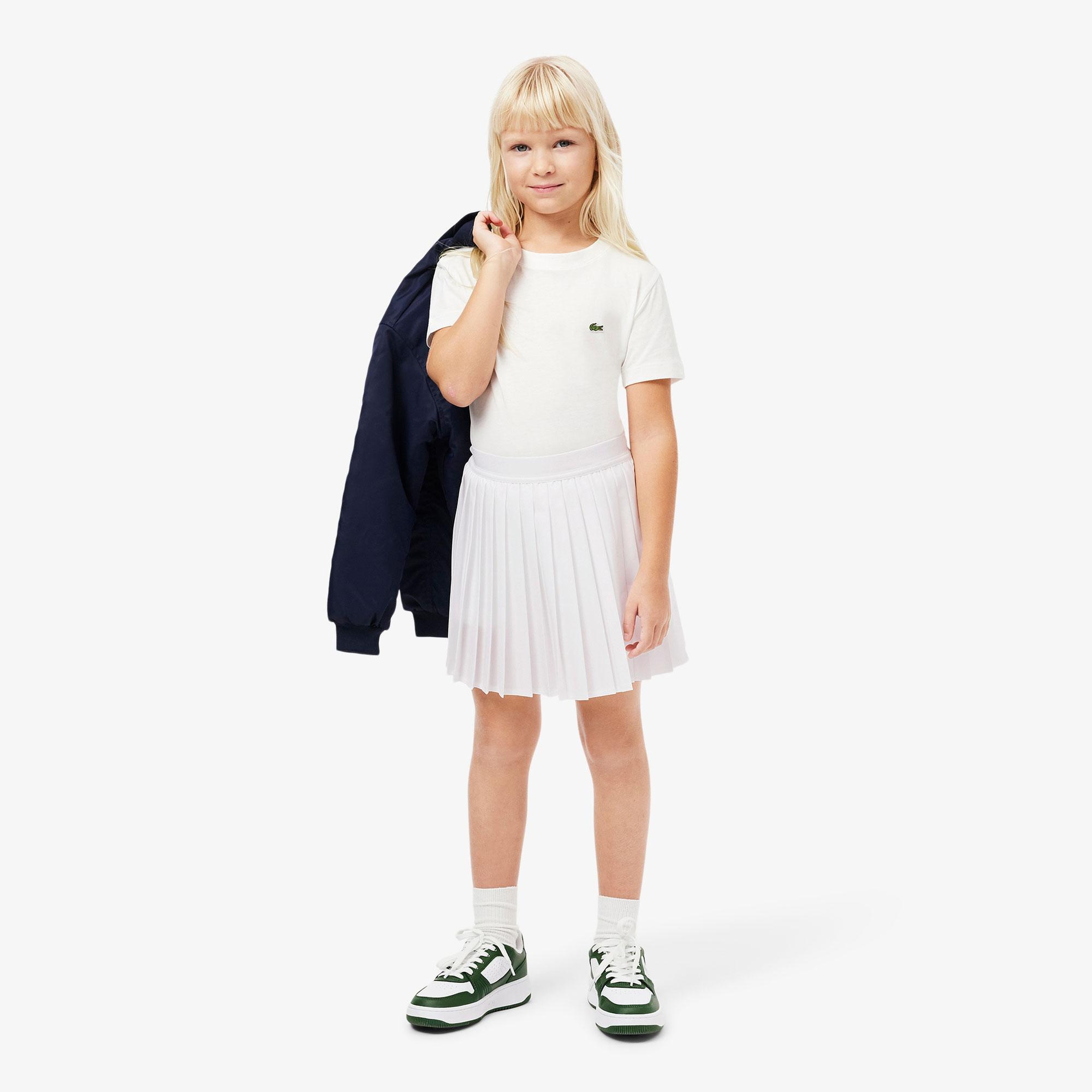 Lacoste Kız Çocuk Pileli Beyaz Etek