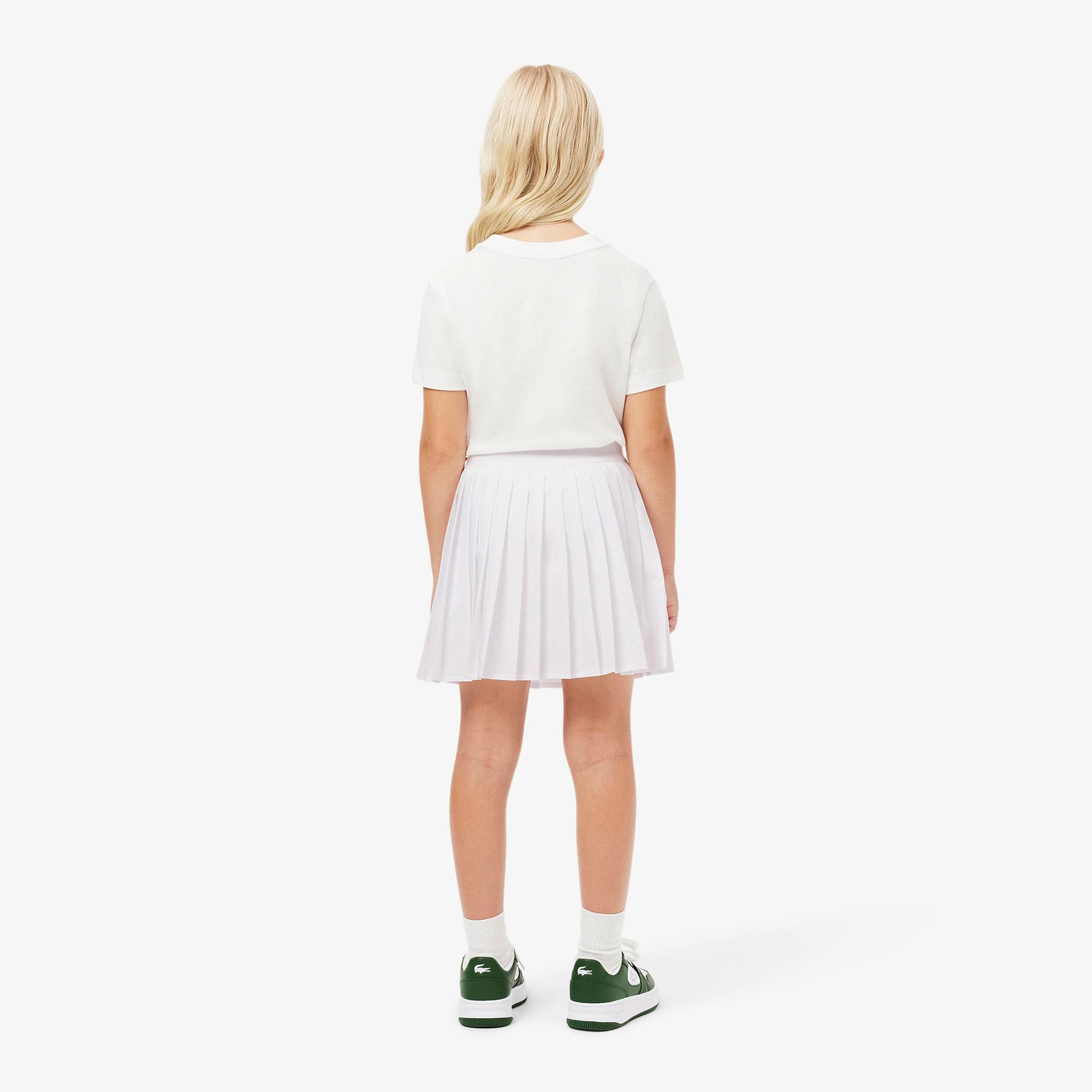 Lacoste Kız Çocuk Pileli Beyaz Etek