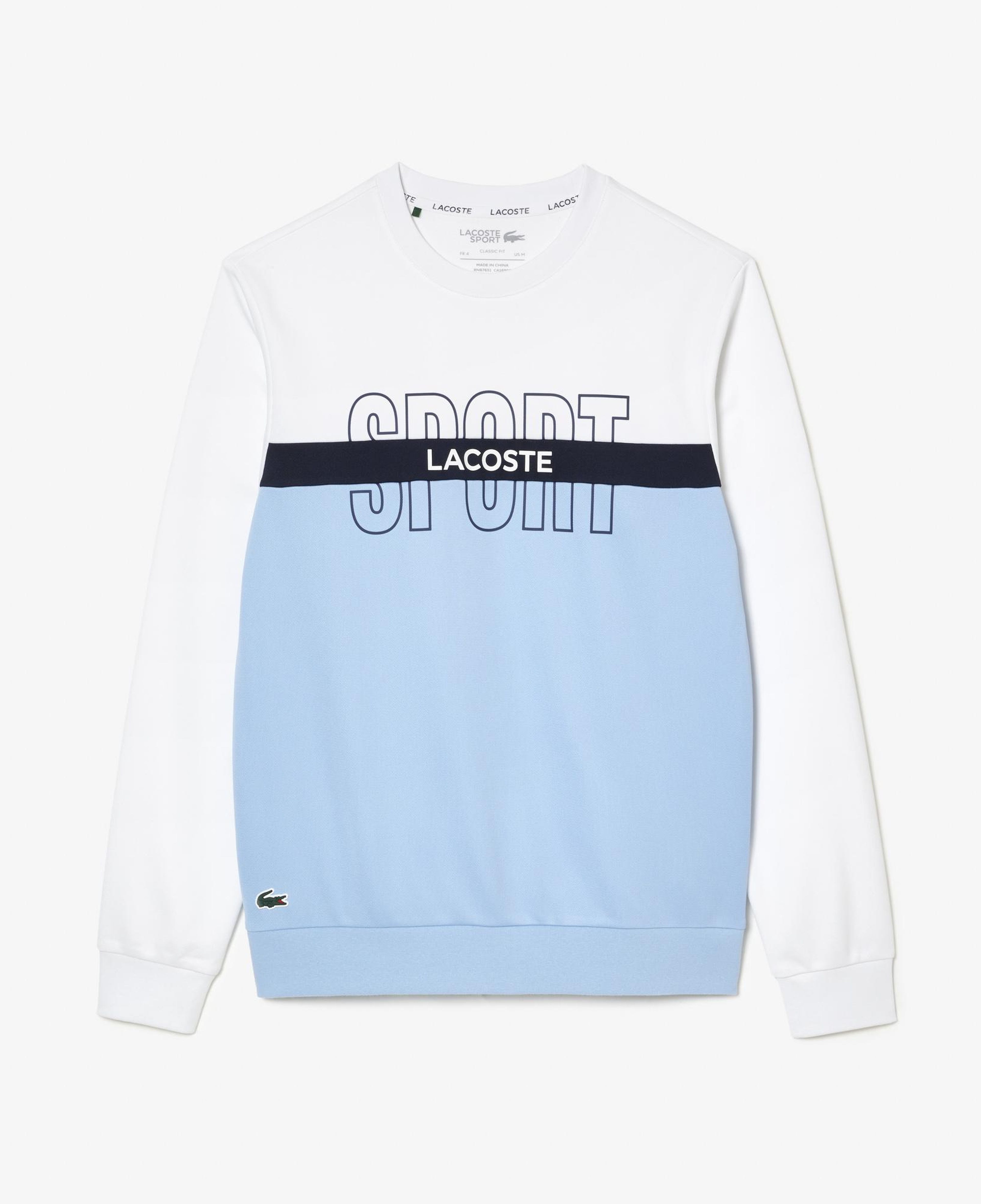 SPORT Erkek Classic Fit Bisiklet Yaka Baskılı Beyaz Sweatshirt