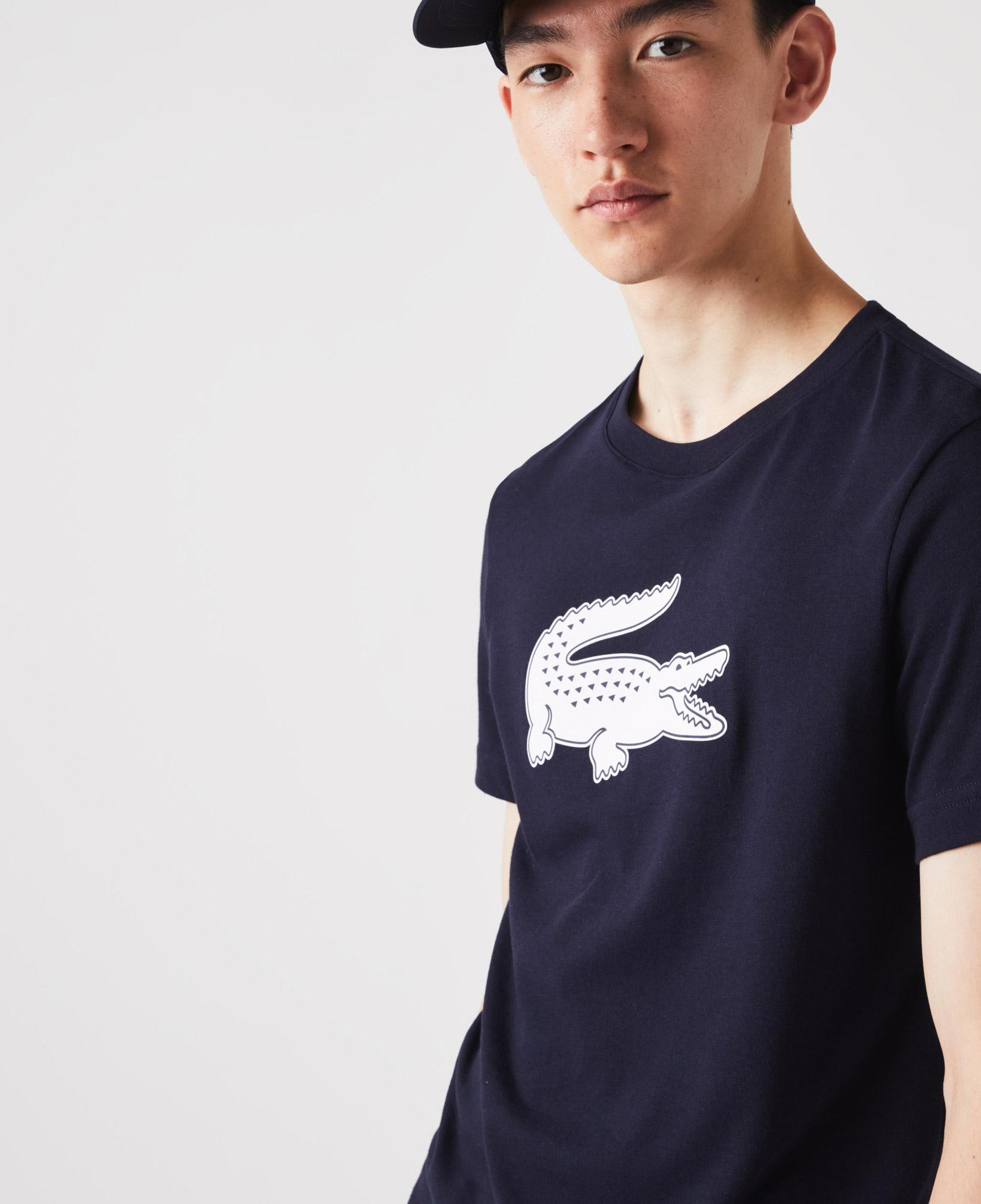 Erkek Regular Fit Bisiklet Yaka Baskılı Lacivert T-Shirt
