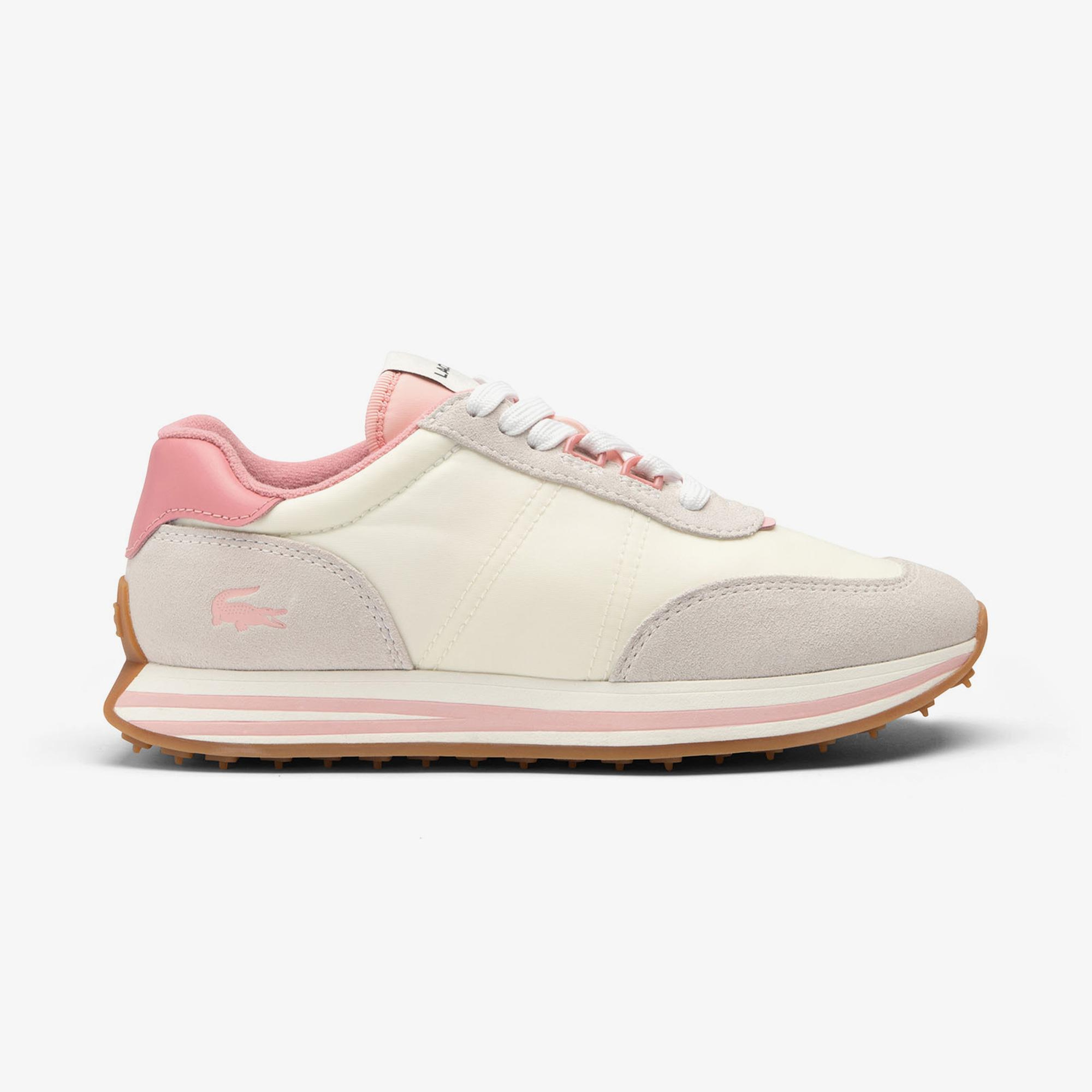 Lacoste L-Spin Stripe Sole Kadın Bej Spor Ayakkabı