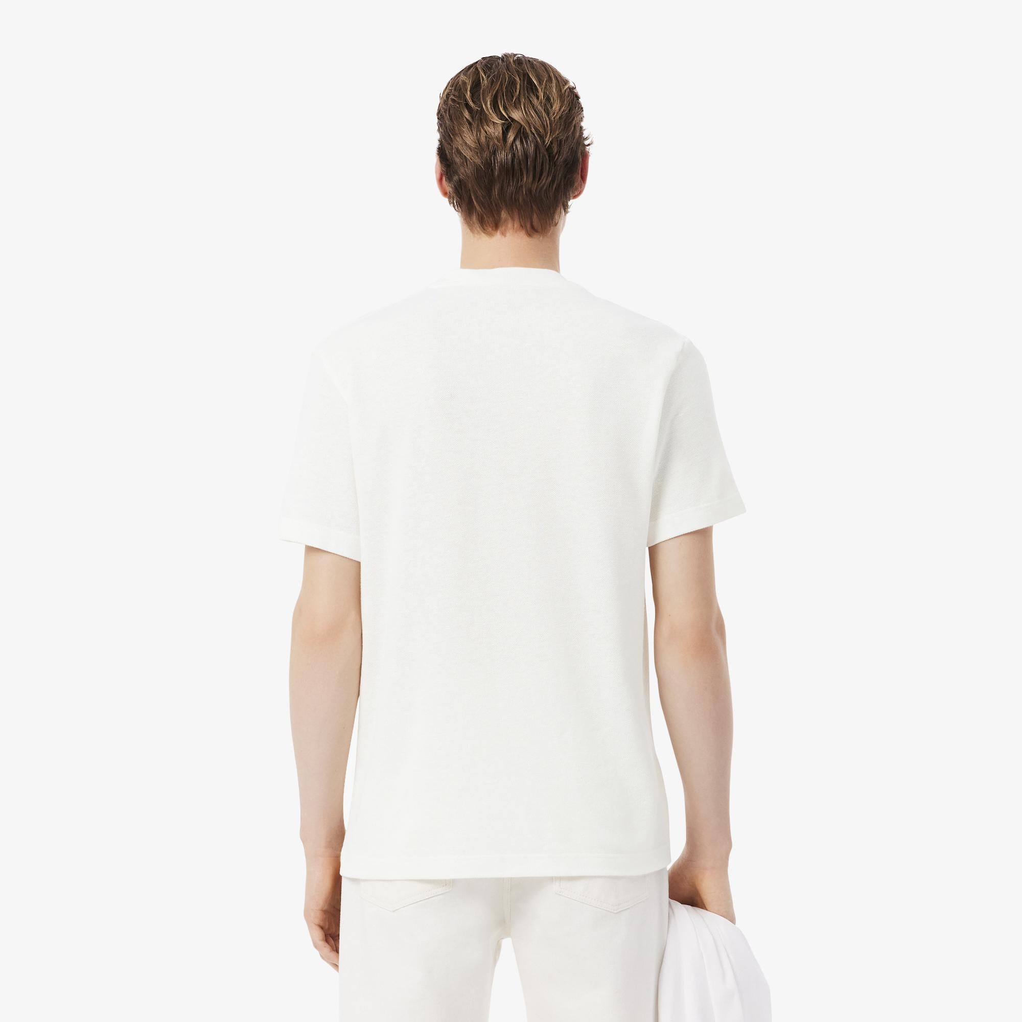 Lacoste Erkek Classic Fit Bisiklet Yaka Beyaz T-Shirt