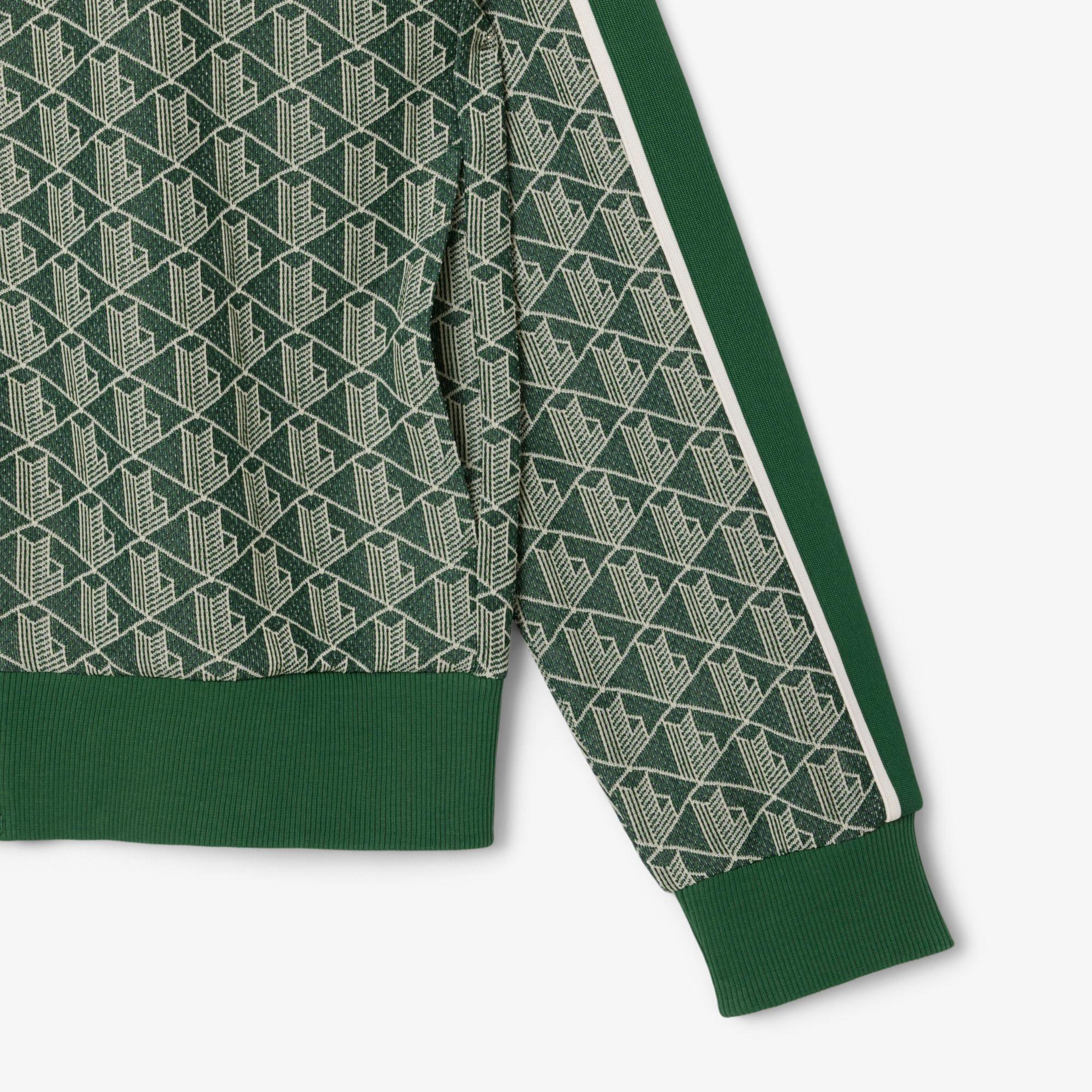 Lacoste Erkek Regular Fit Dik Yaka Monogram Yeşil Sweatshirt