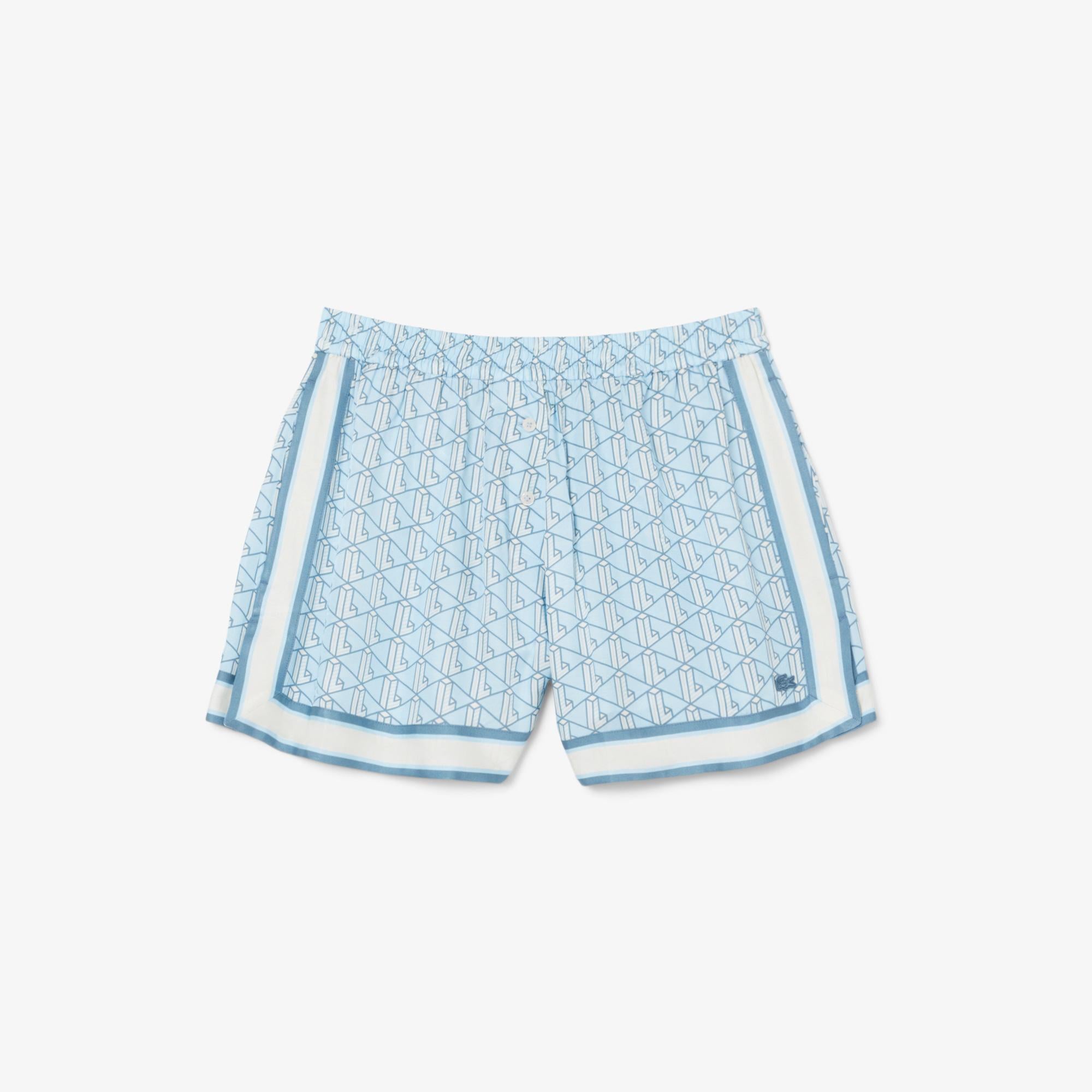 Lacoste Monogram Kadın Mavi Şort