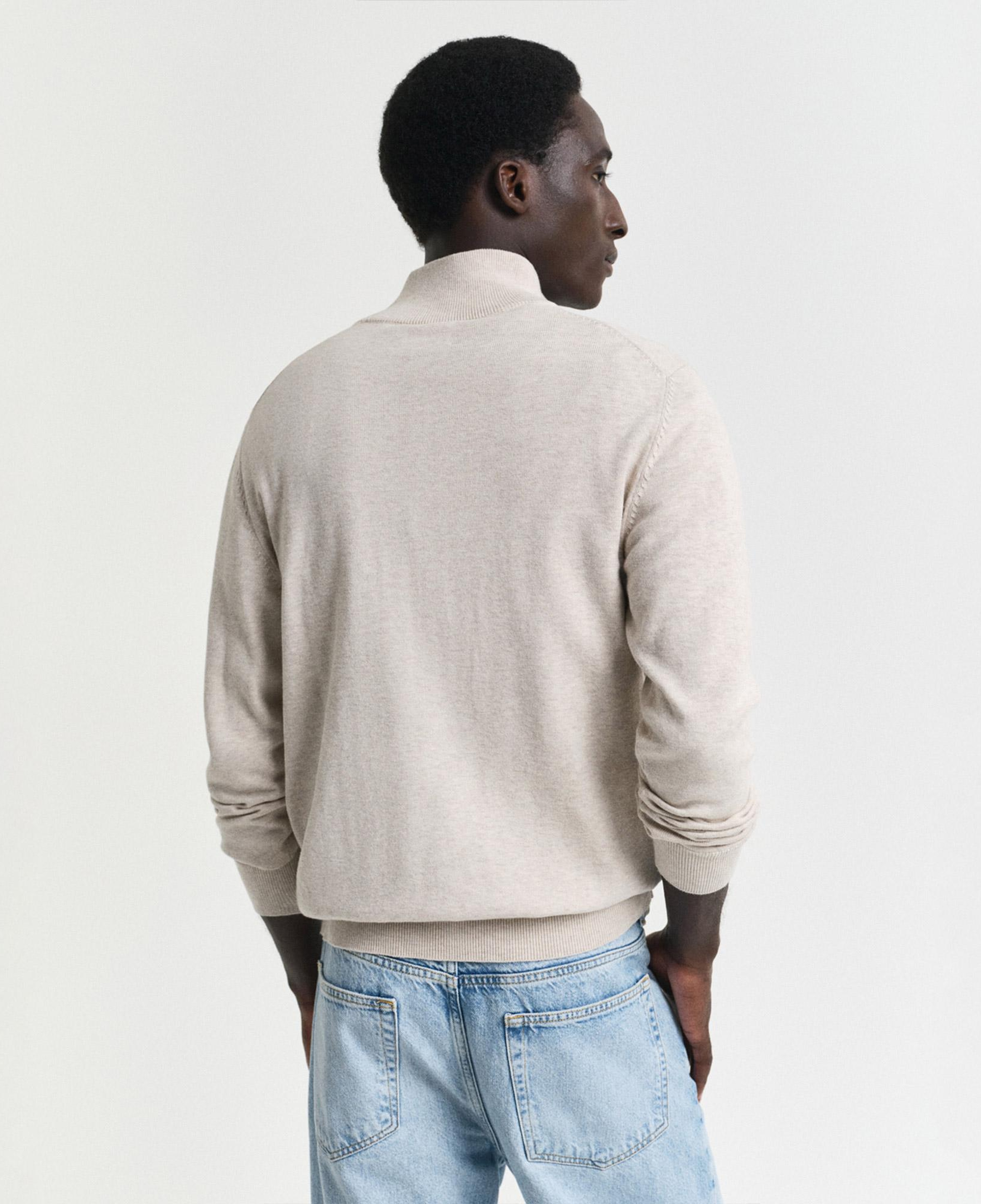 GANT Erkek Bej Regular Fit Yarım Fermuarlı Kazak
