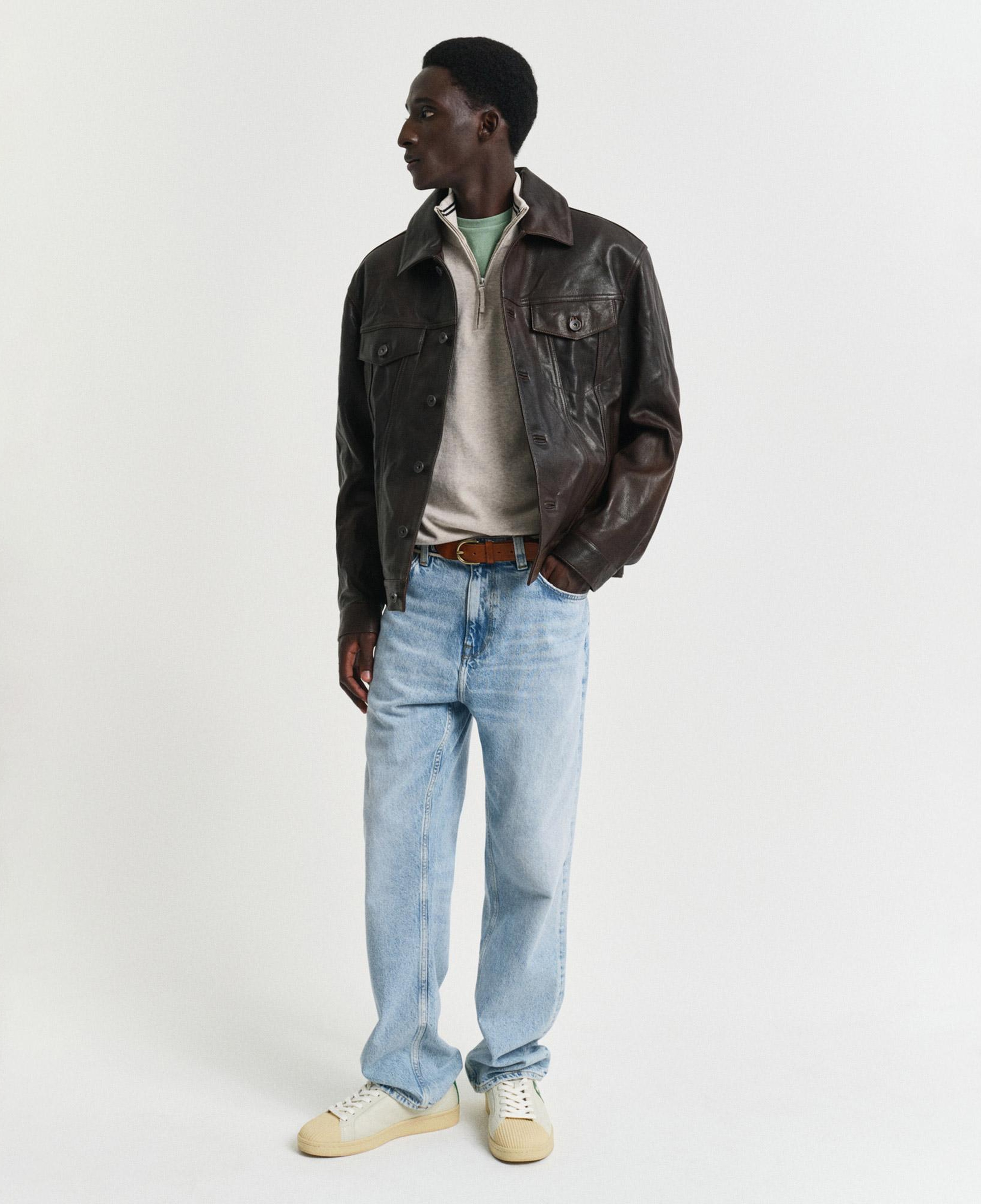 GANT Erkek Bej Regular Fit Yarım Fermuarlı Kazak