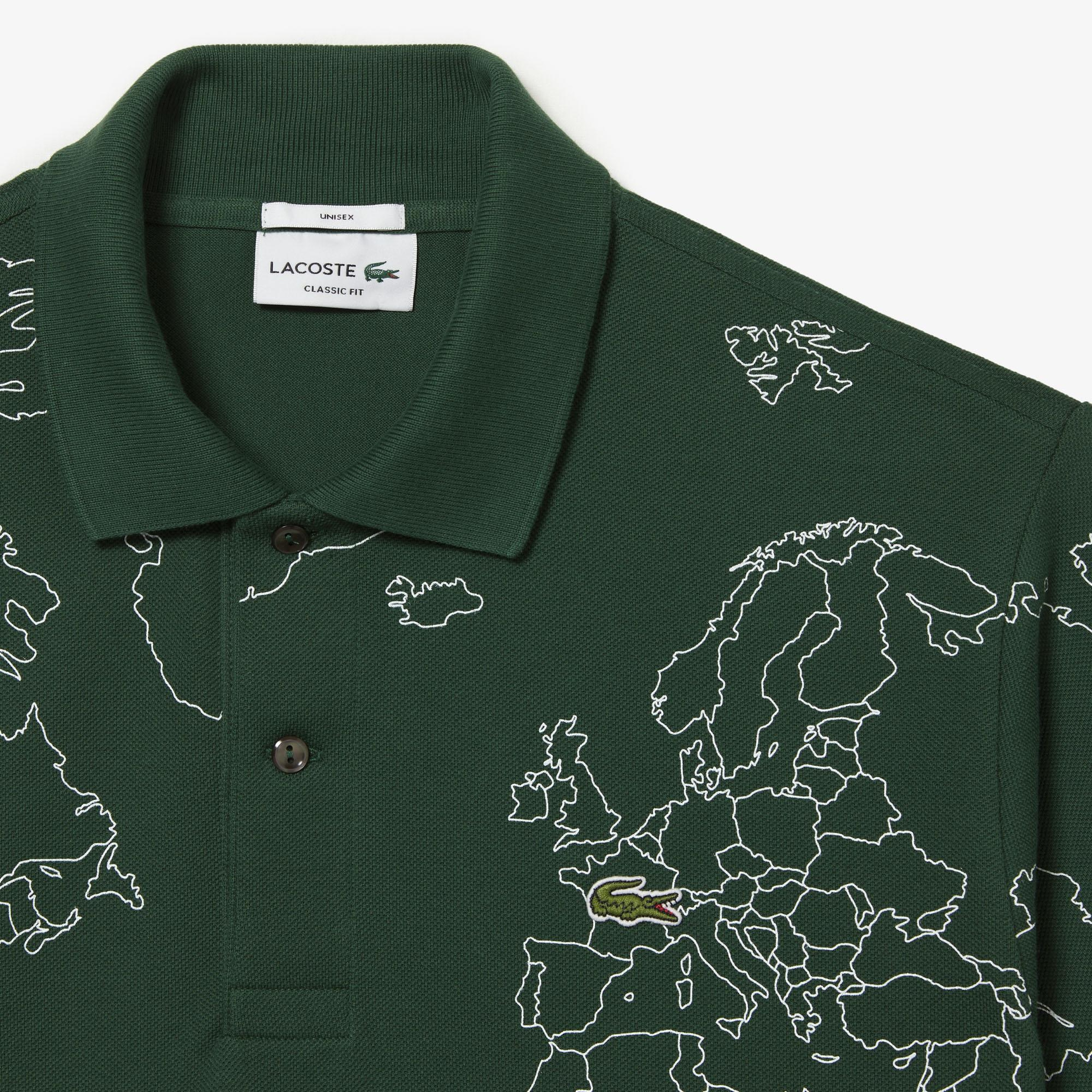 Erkek Classic Fit Baskılı Yeşil Polo