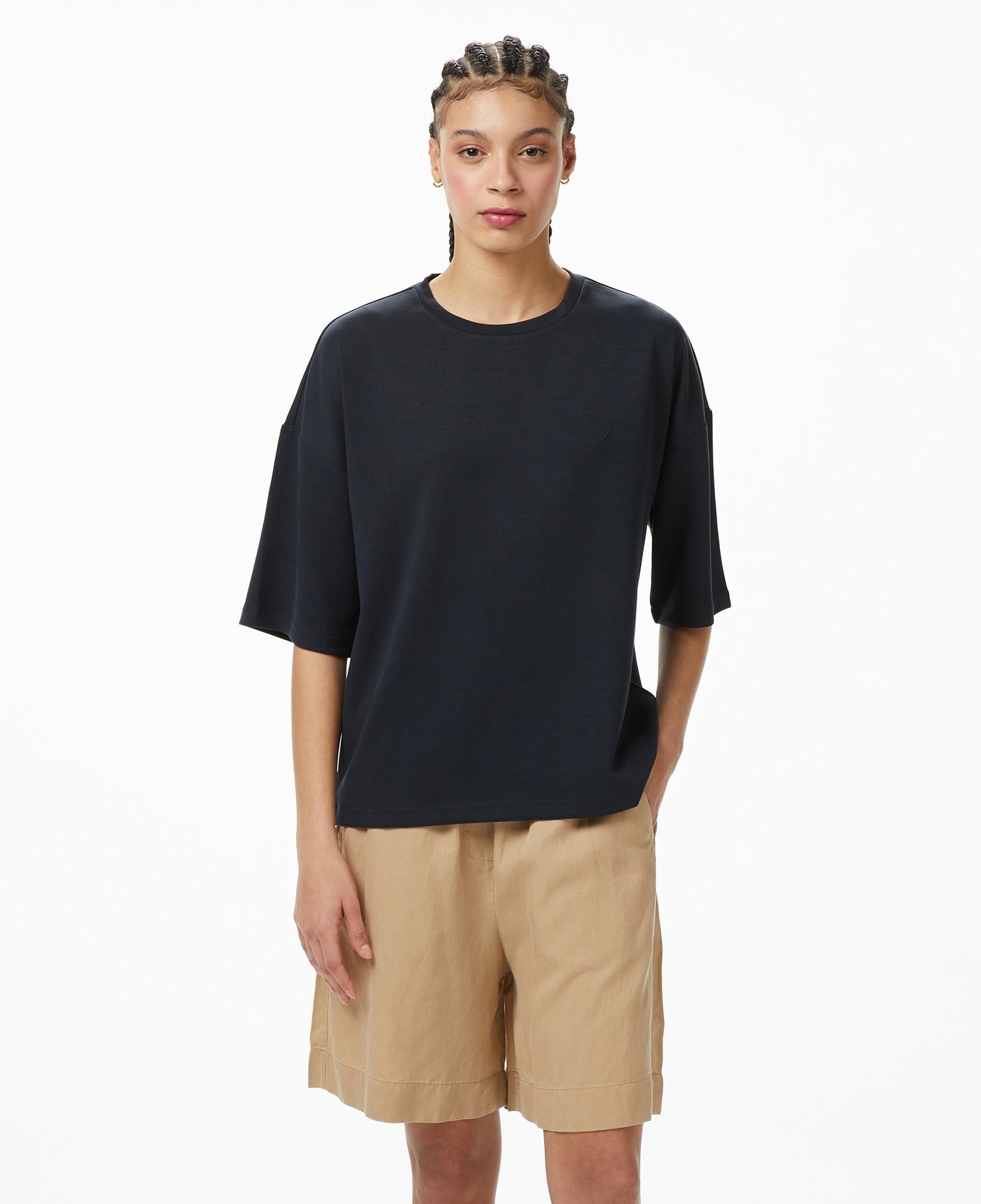 Nautica Kadın Siyah Oversize Fit T-Shirt