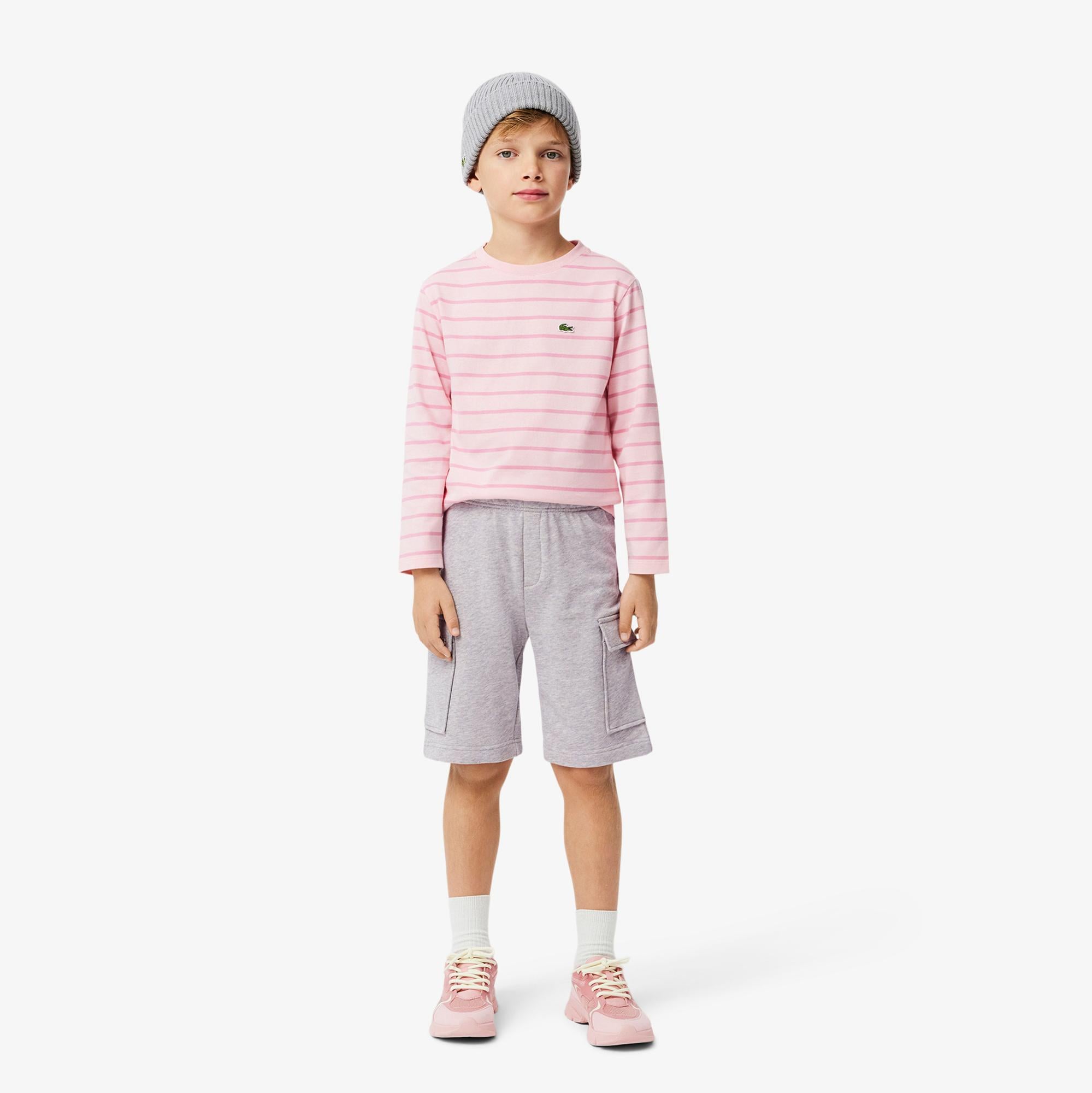 Lacoste Cotton Fleece Cargo Çocuk Gri Şort