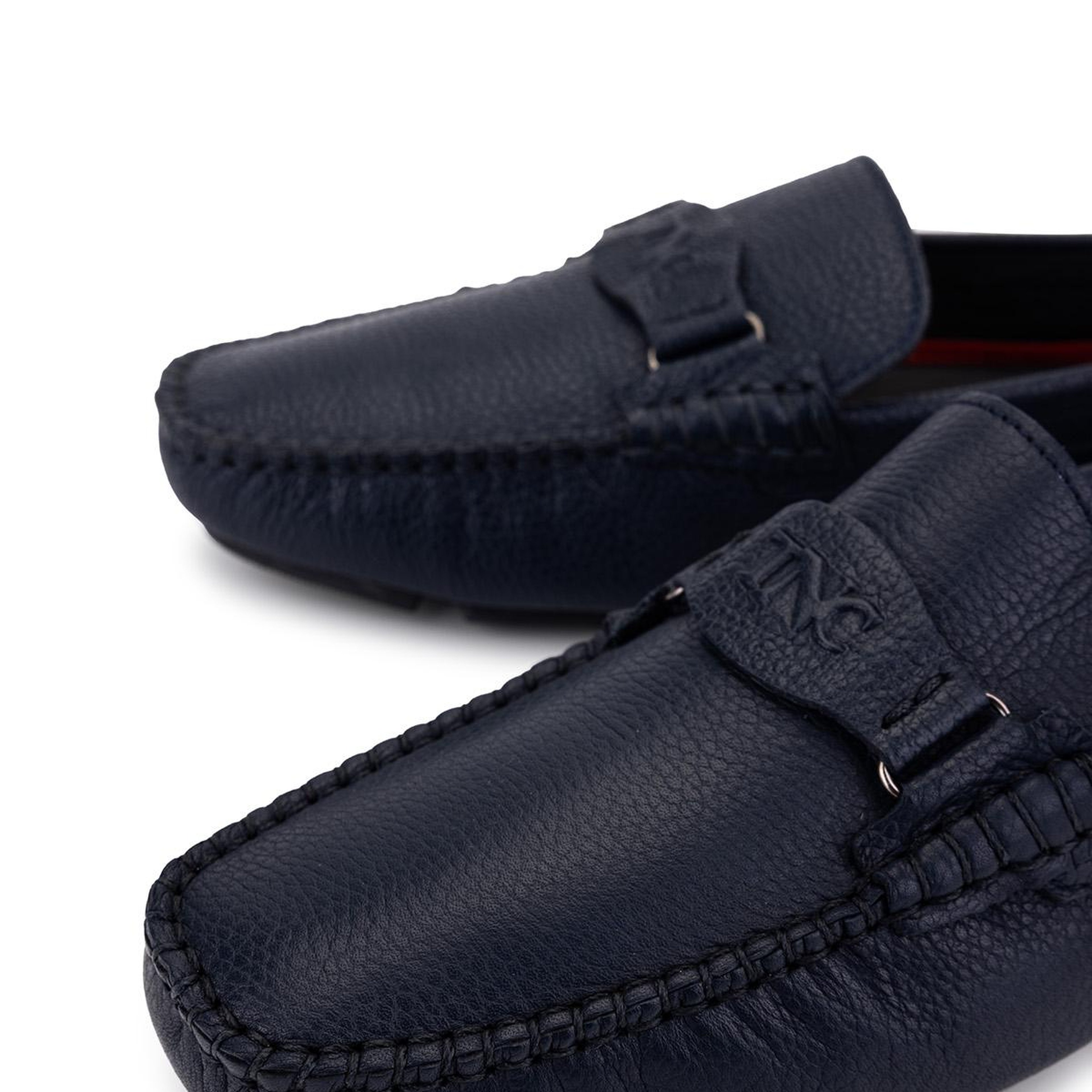 Tamer Tanca Erkek Hakiki Deri Lacivert Loafer Ayakkabı