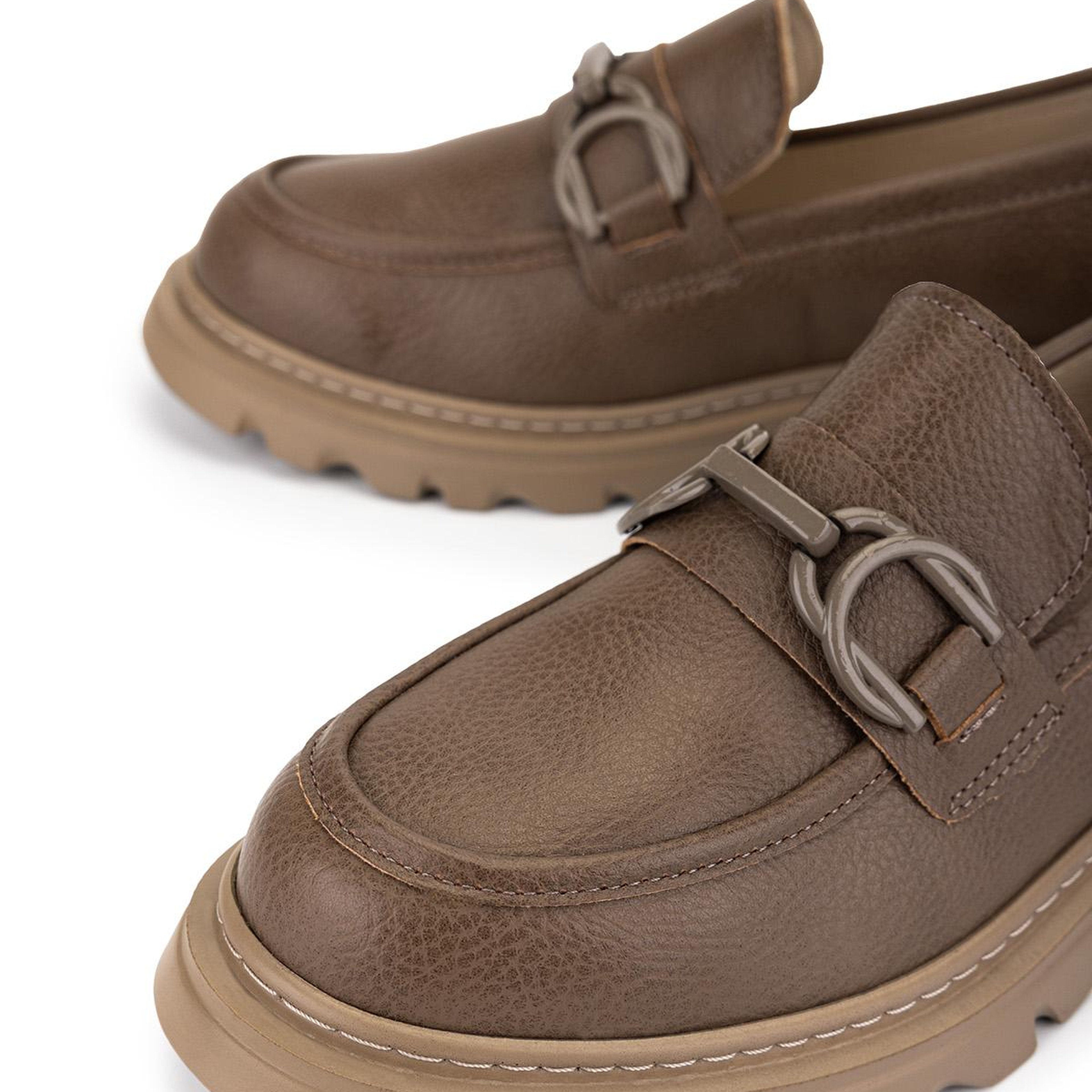 Tamer Tanca Kadın Vegan Bej Loafer Ayakkabı