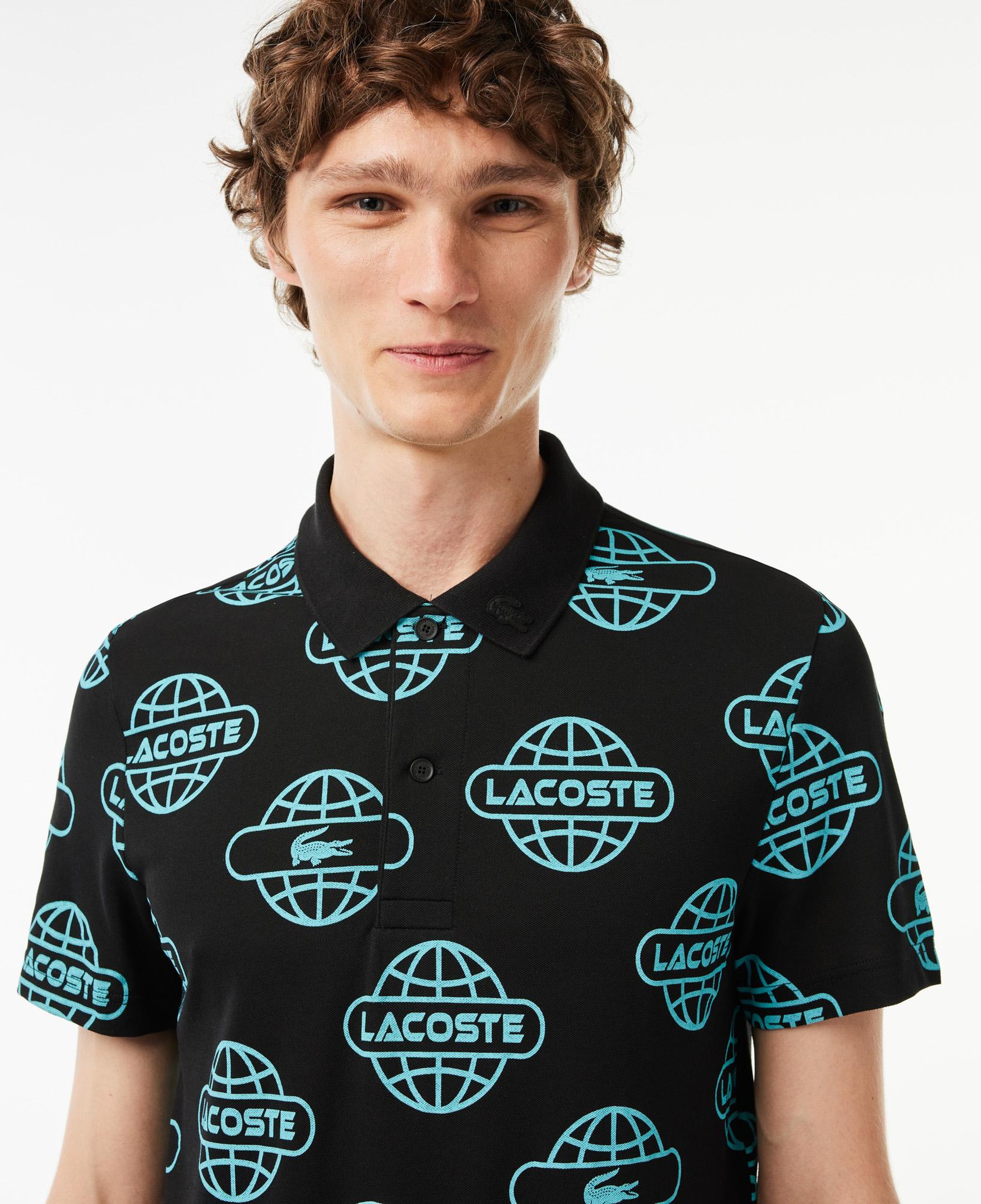 Lacoste Movement Erkek Regular Fit Organik Pamuk Baskılı Siyah Polo