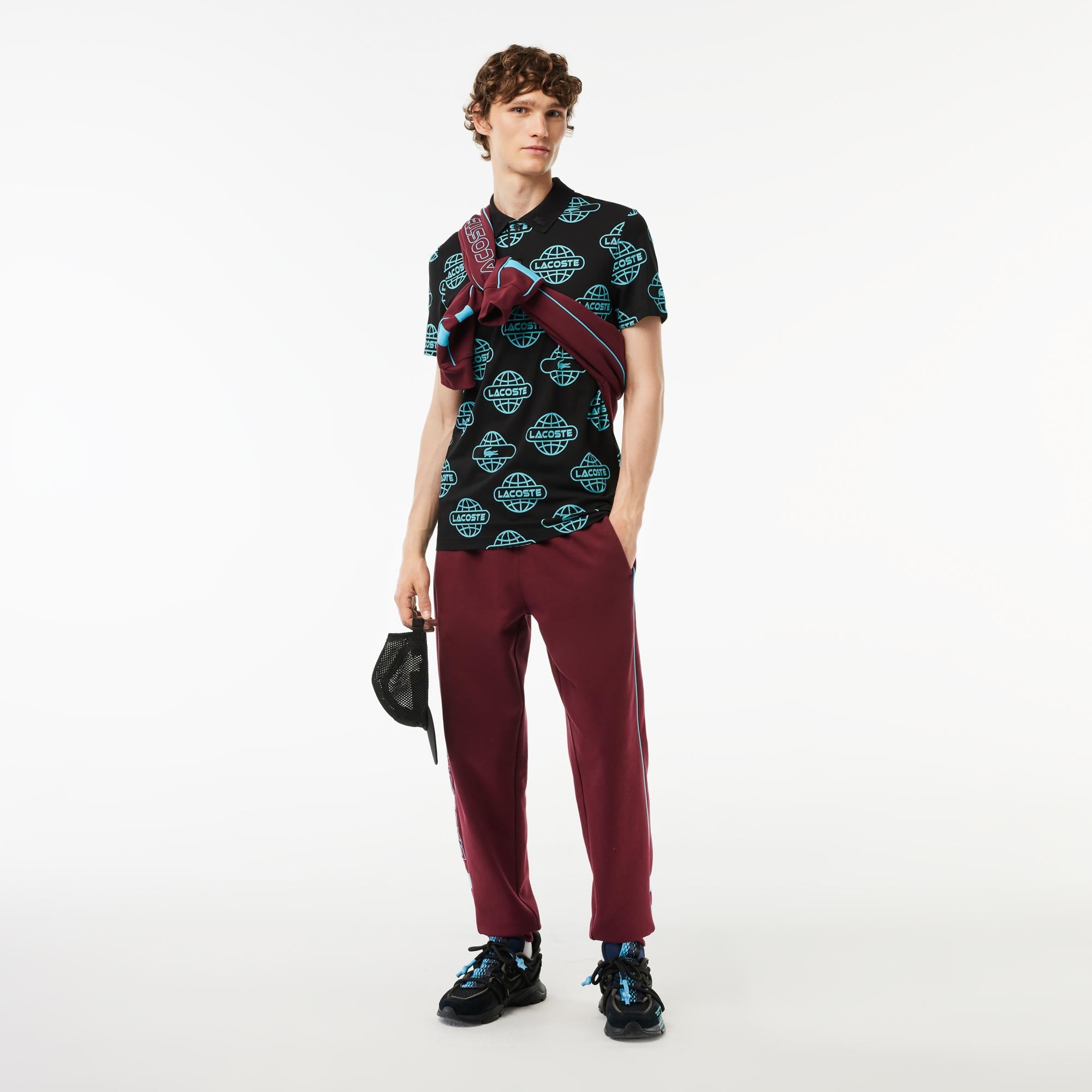 Lacoste Movement Erkek Regular Fit Organik Pamuk Baskılı Siyah Polo