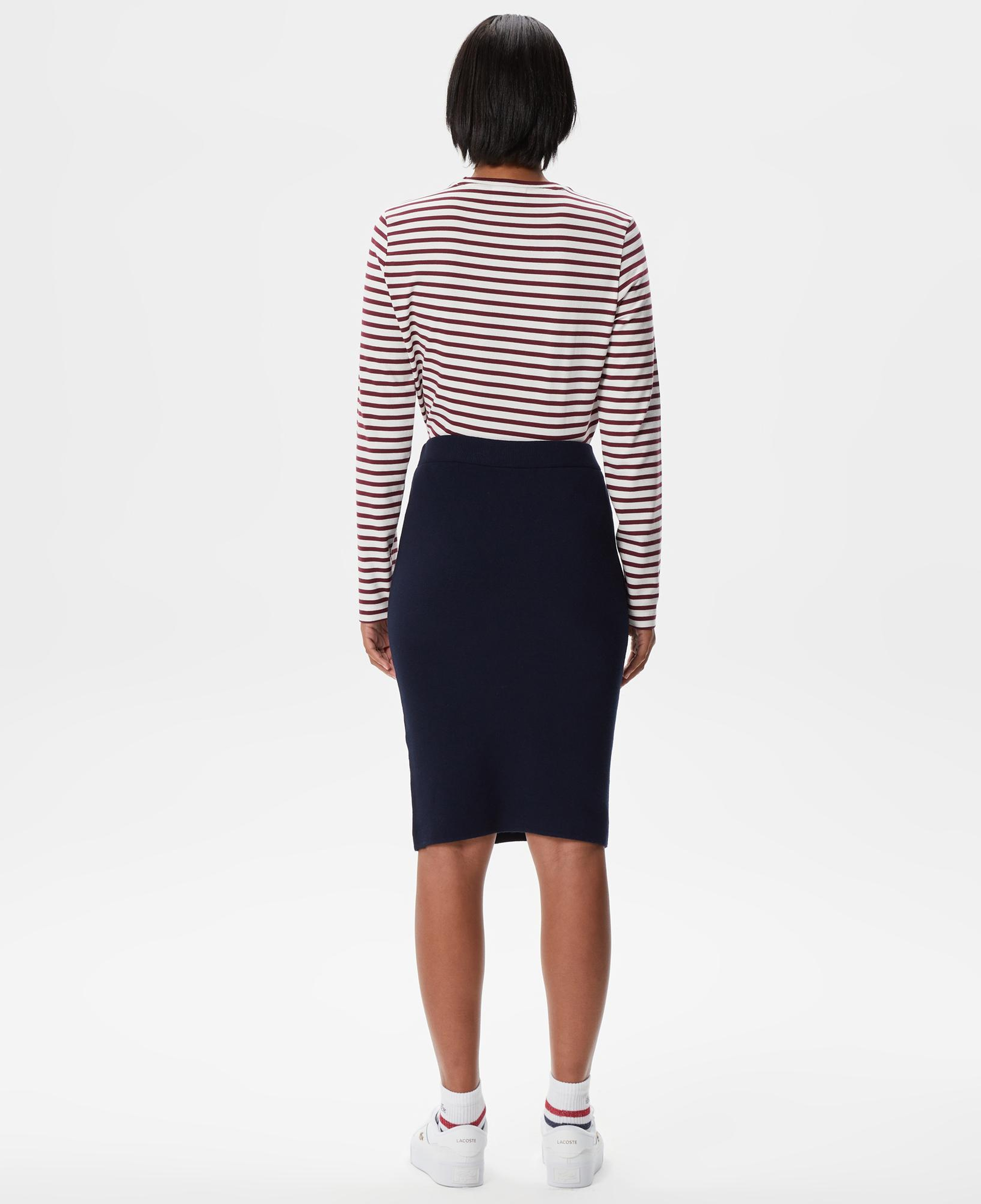 Kadın Skinny Fit Çizgili Lacivert Etek