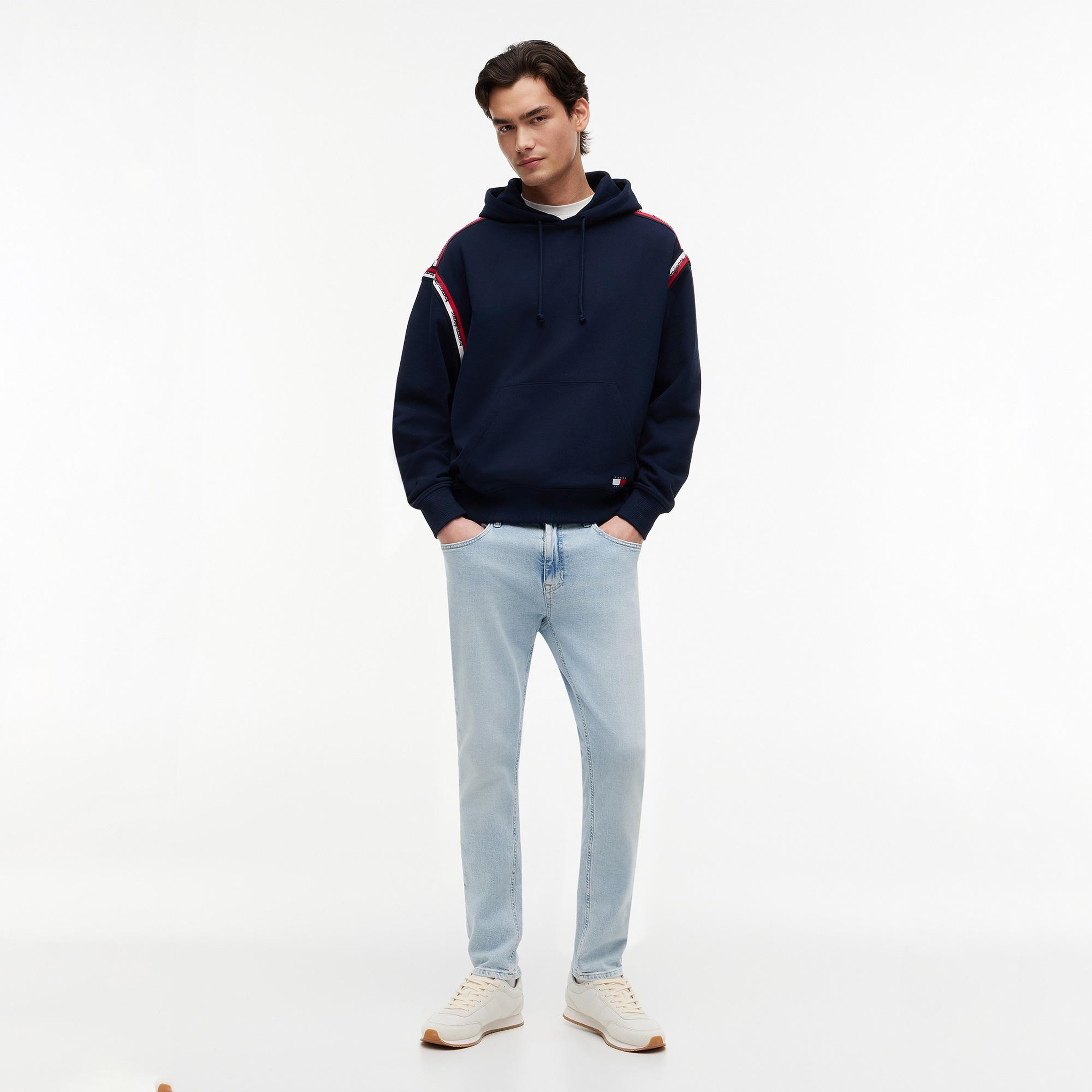 Tommy Hilfiger Relaxed Tape Erkek Lacivert Sweatshirt
