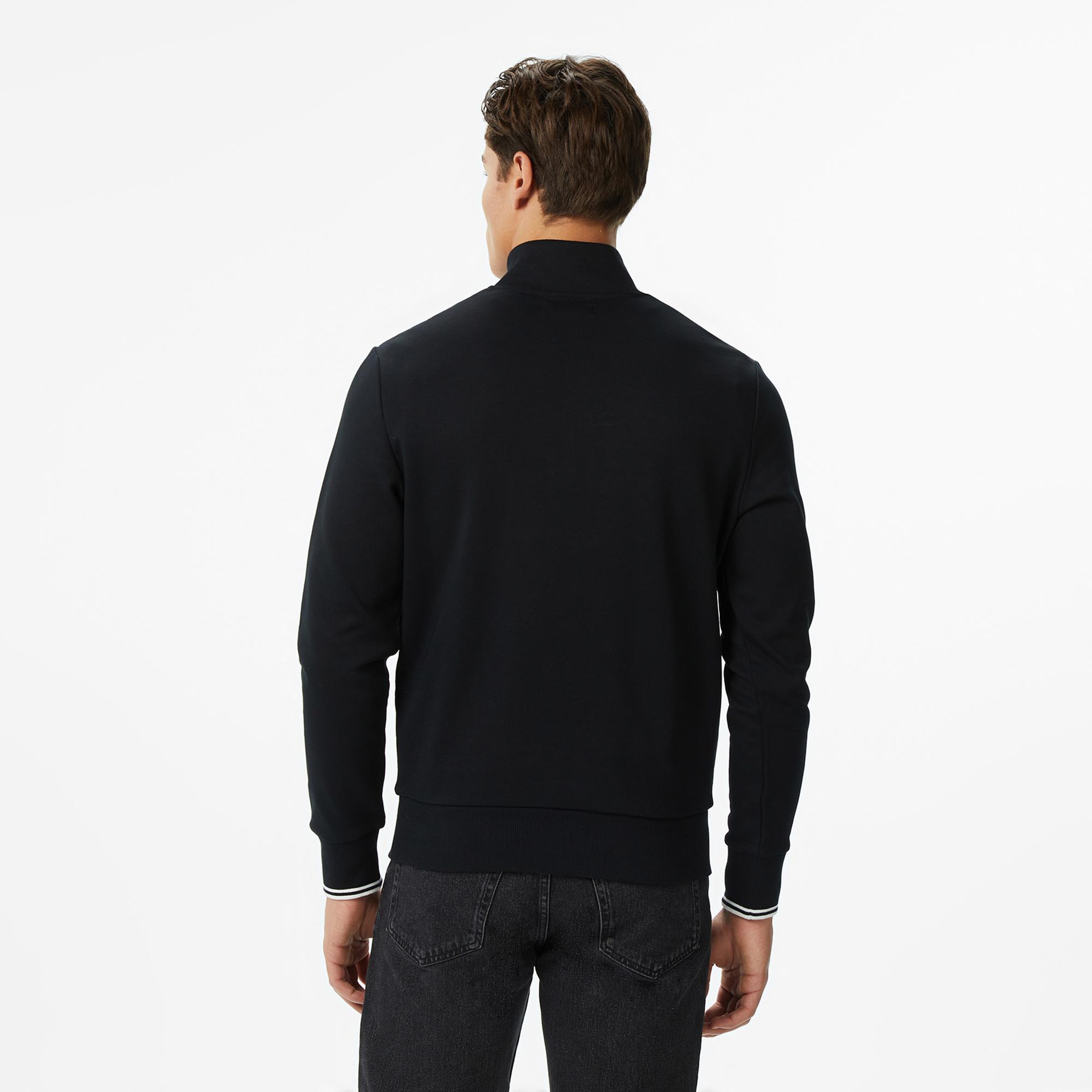 Fred Perry Half Zip Erkek Siyah Sweatshirt