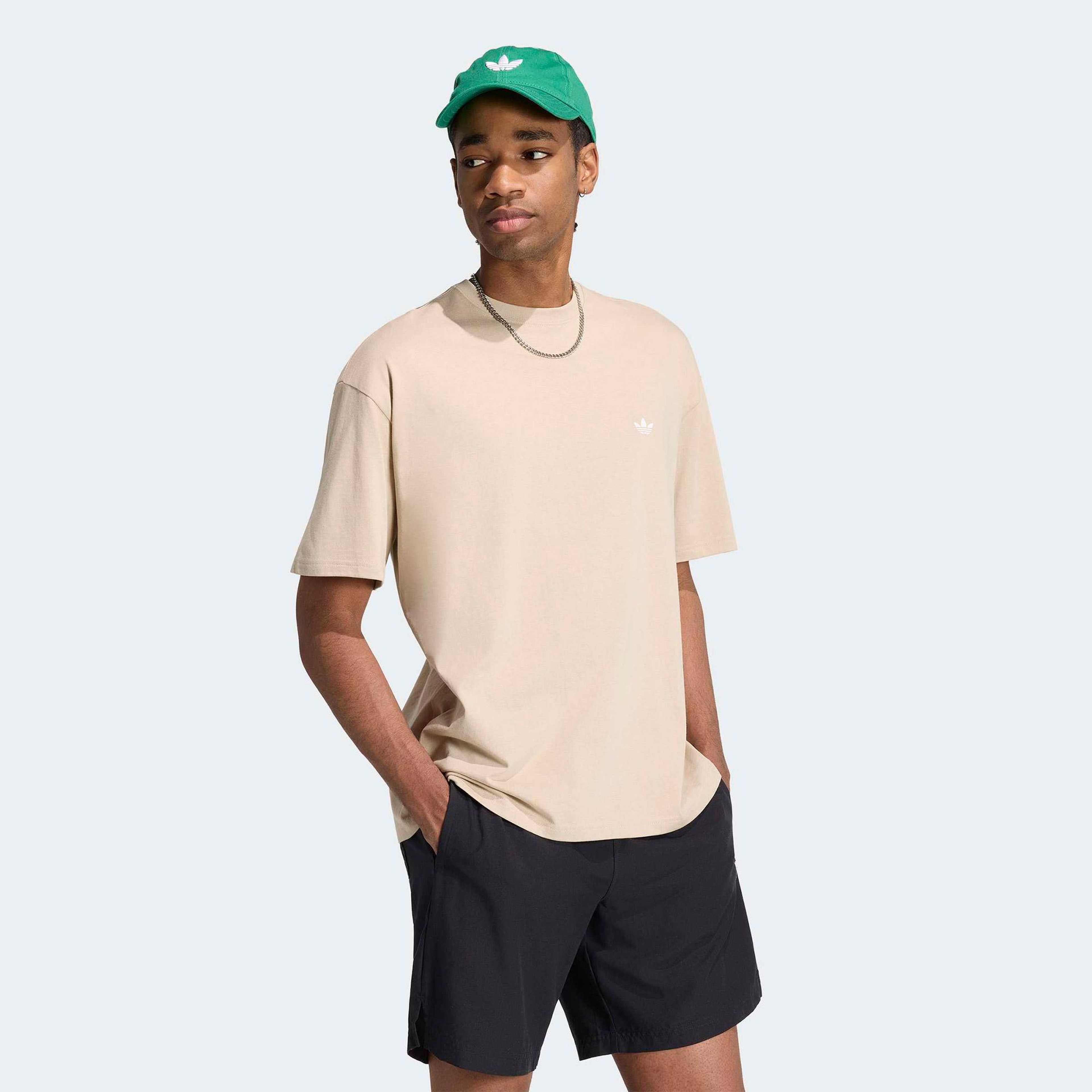 adidas Trefoil Essentials Erkek Bej T-Shirt