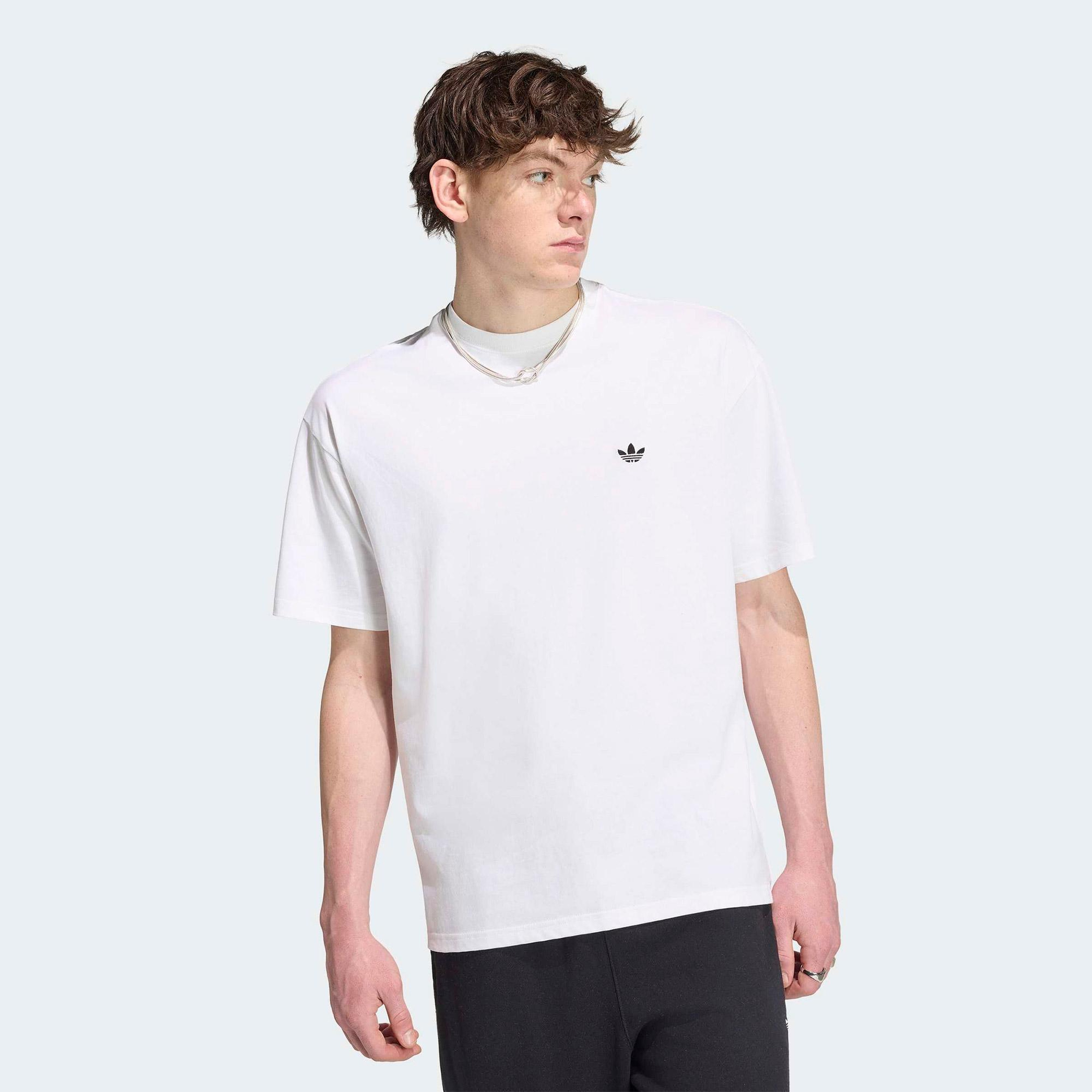 adidas Trefoil Essentials Erkek Beyaz T-Shirt