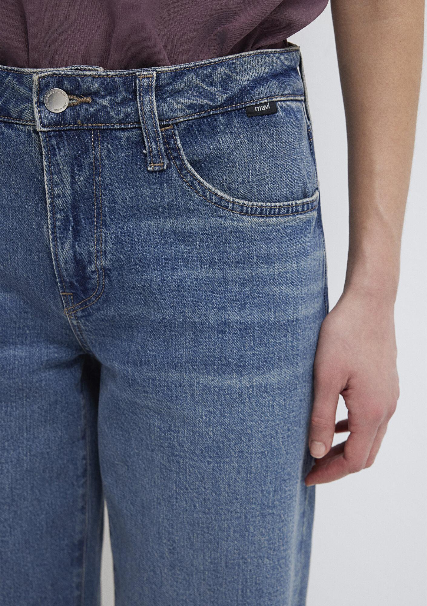 Mavi Leila Premium Blue Puslu Koyu Mavi Jean Pantolon 1010600-A1572