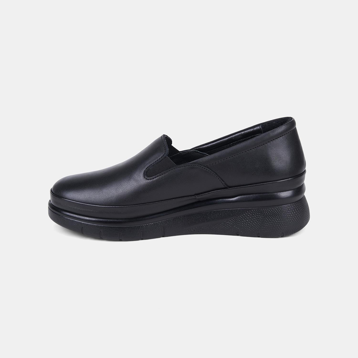Kadın Siyah DesaComfort Slip-On Deri Günlük Ayakkabı
