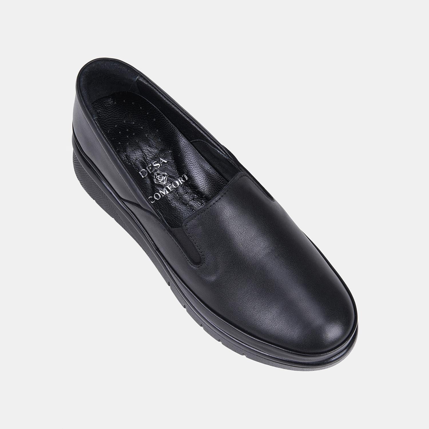 Kadın Siyah DesaComfort Slip-On Deri Günlük Ayakkabı
