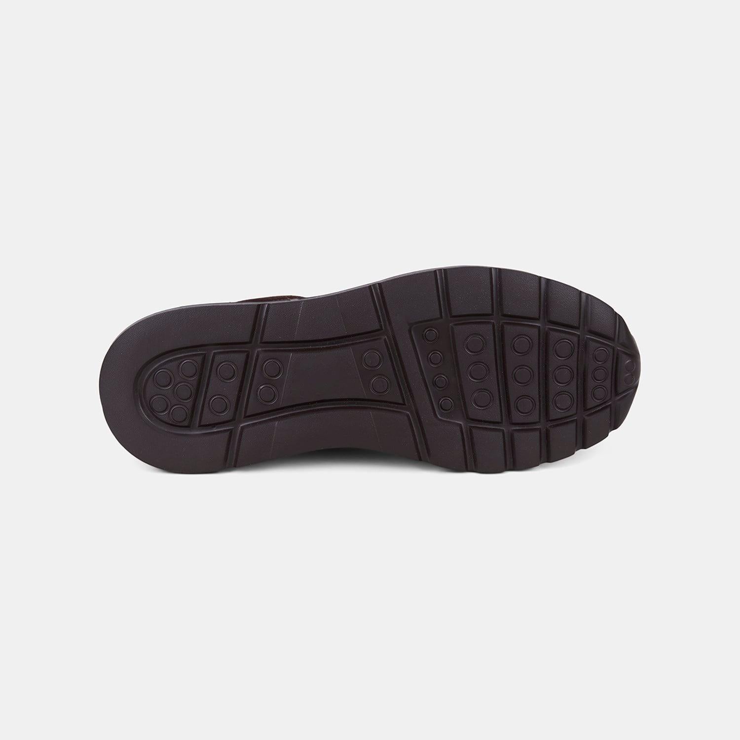Erkek Acı Kahve Bağcıklı Süet Detaylı Deri Sneaker