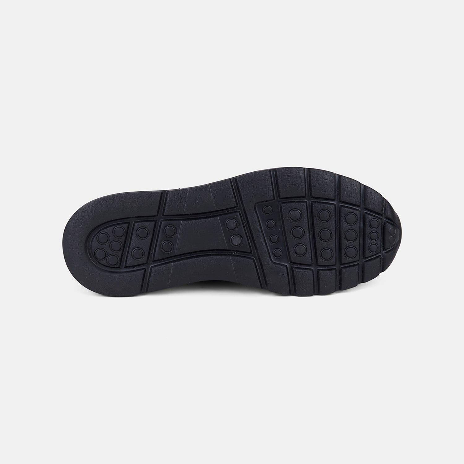 Erkek Siyah Bağcıklı Süet Detaylı Deri Sneaker