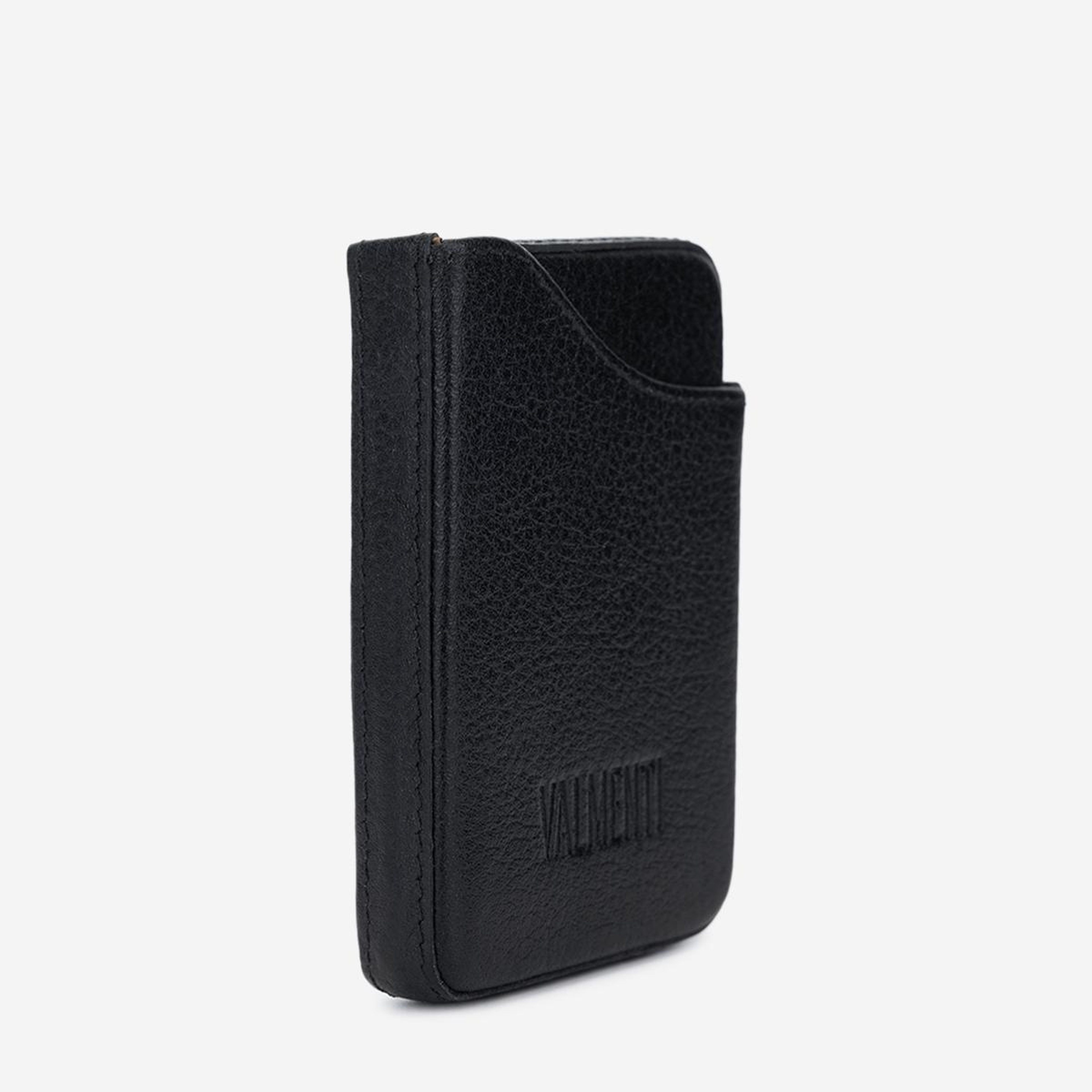 Valmenti Unisex Hakiki Deri Siyah Kartlık