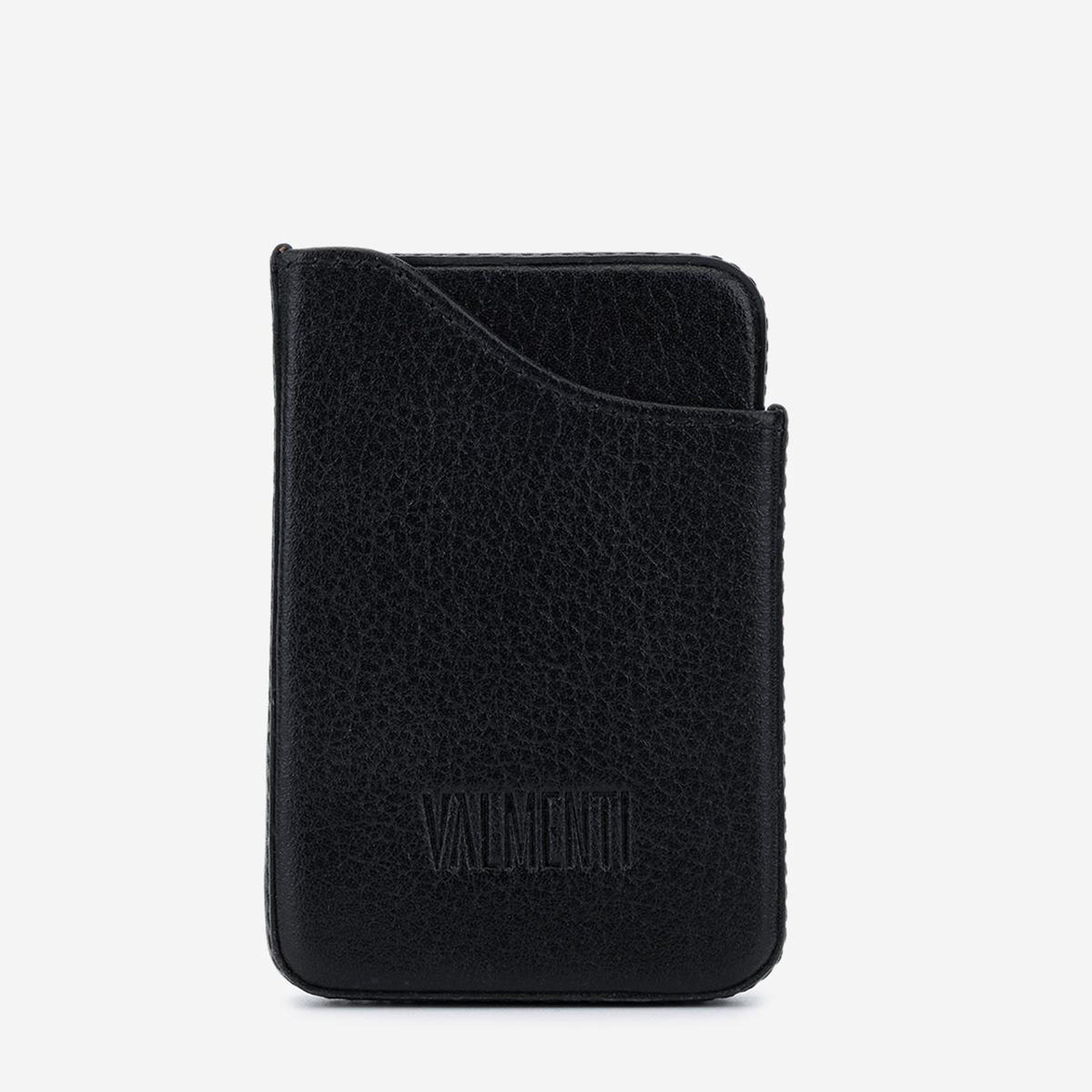 Valmenti Unisex Hakiki Deri Siyah Kartlık