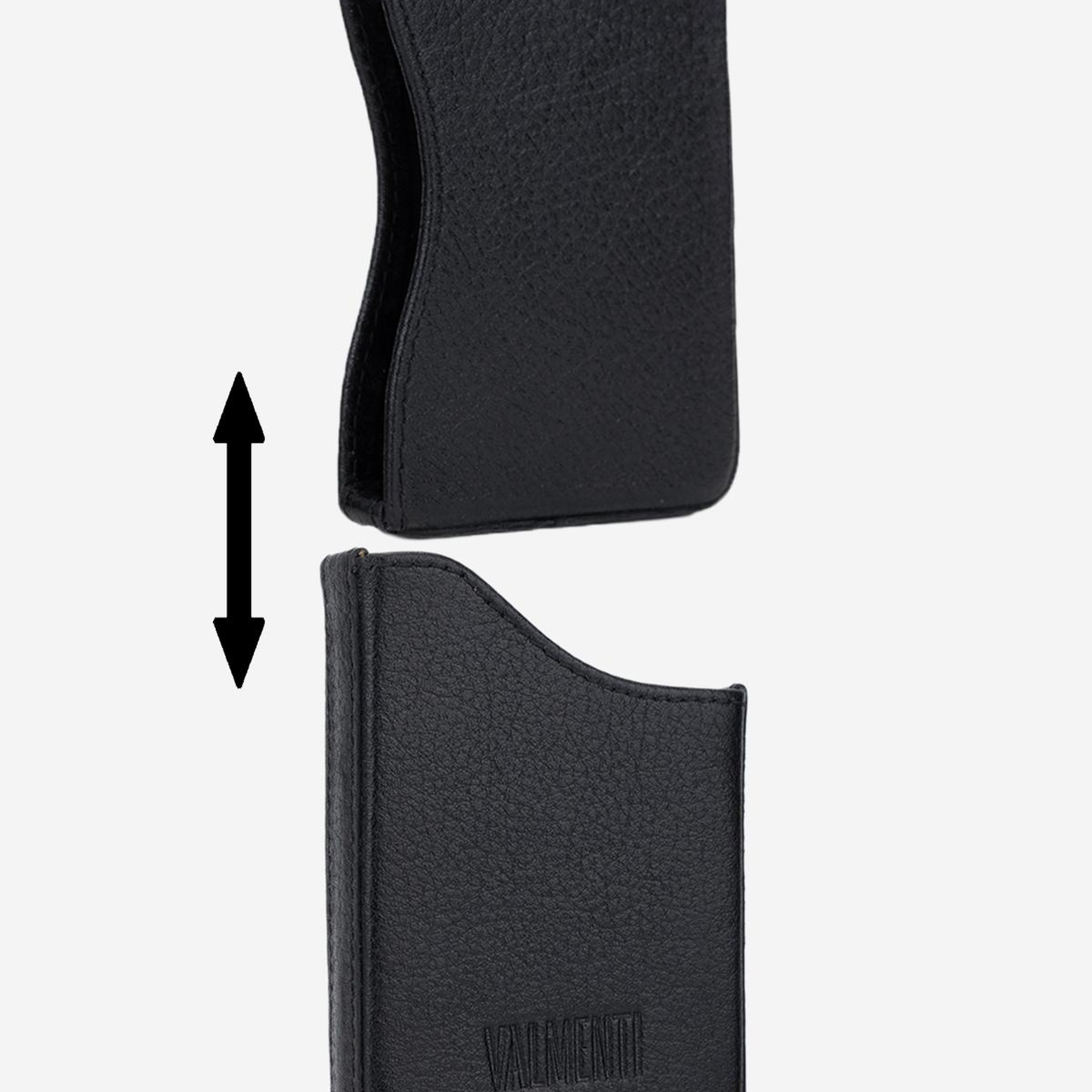 Valmenti Unisex Hakiki Deri Siyah Kartlık