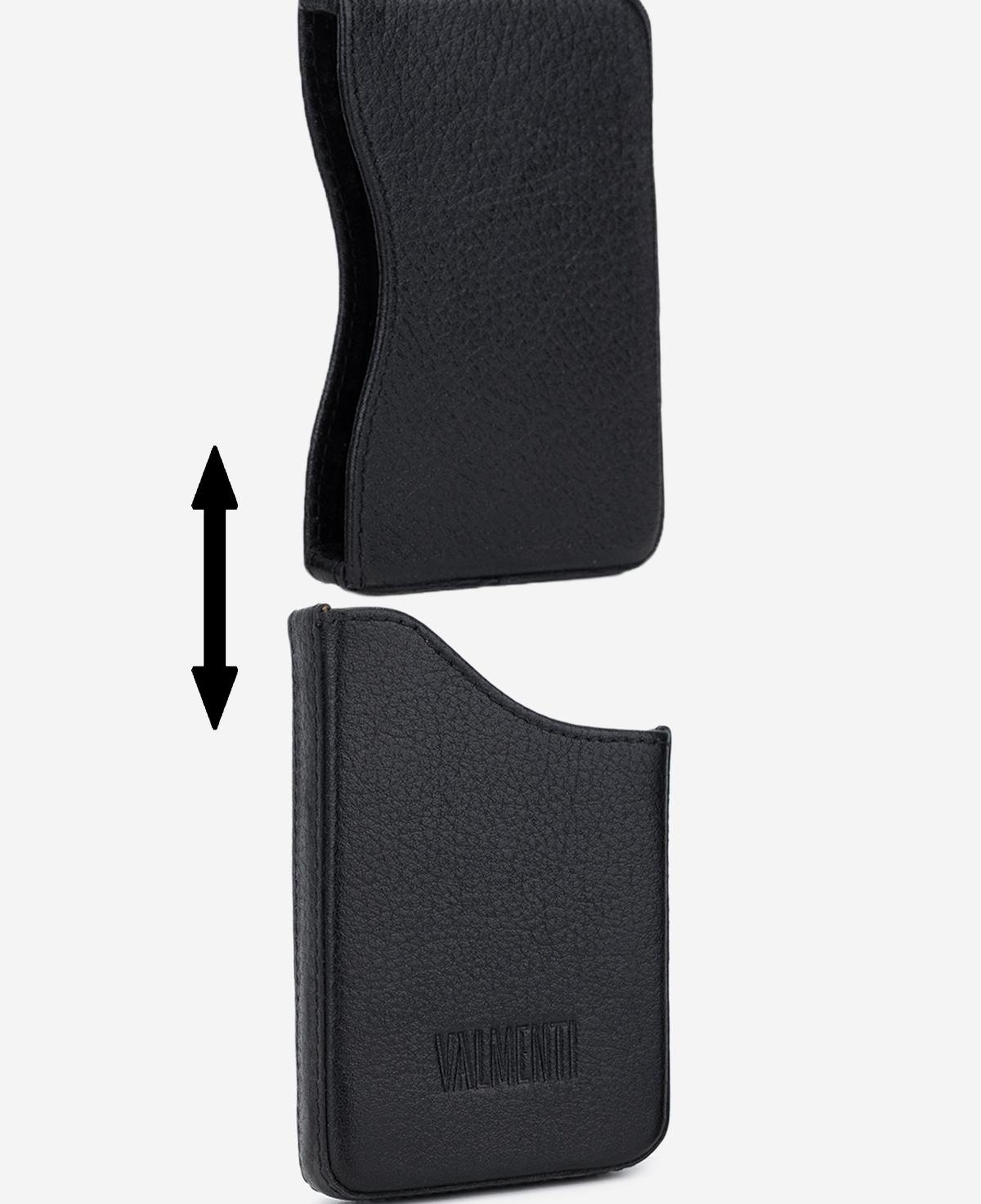 Valmenti Unisex Hakiki Deri Siyah Kartlık
