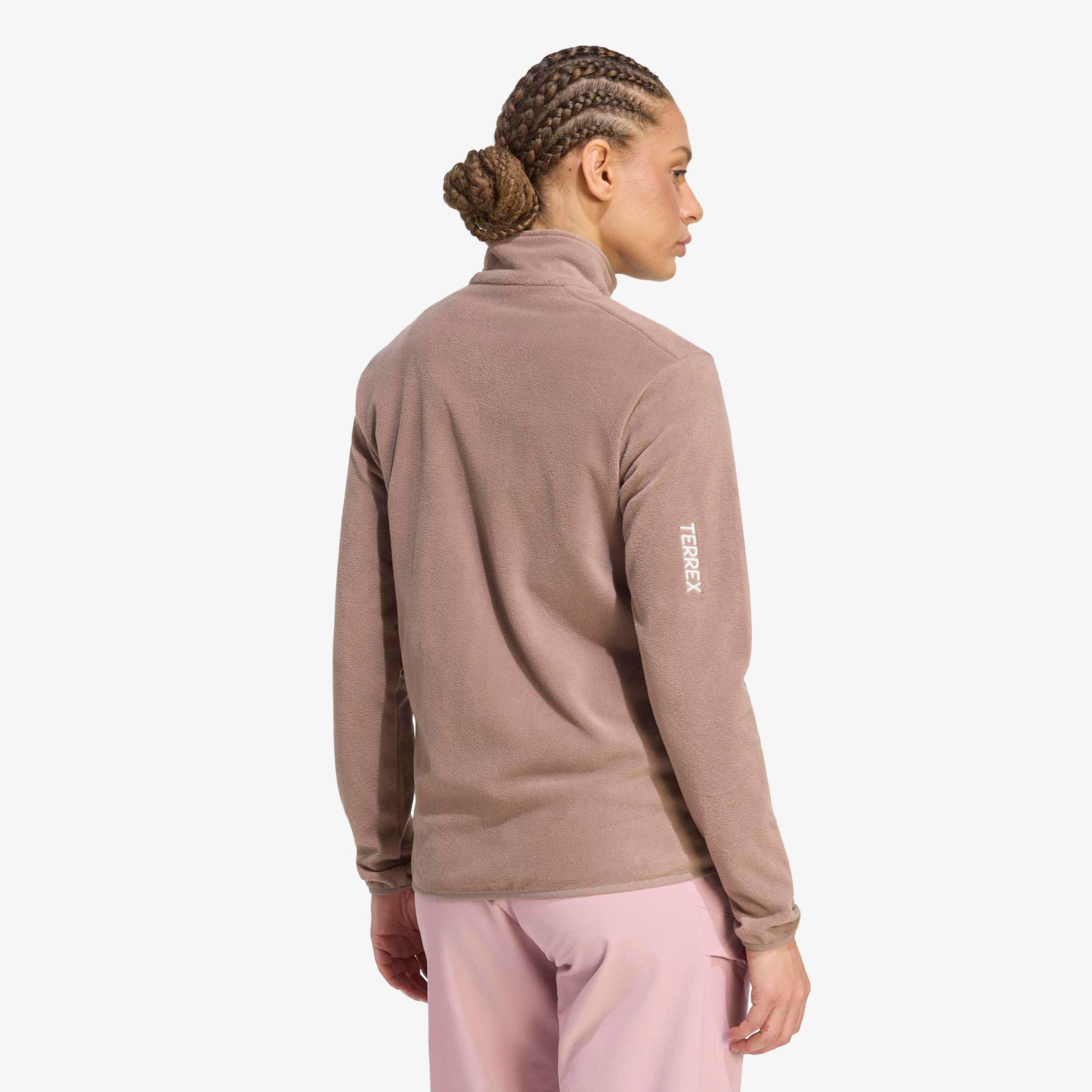 adidas Terrex Multi Essentials Full Zip Fleece Kadın Kahverengi Polar