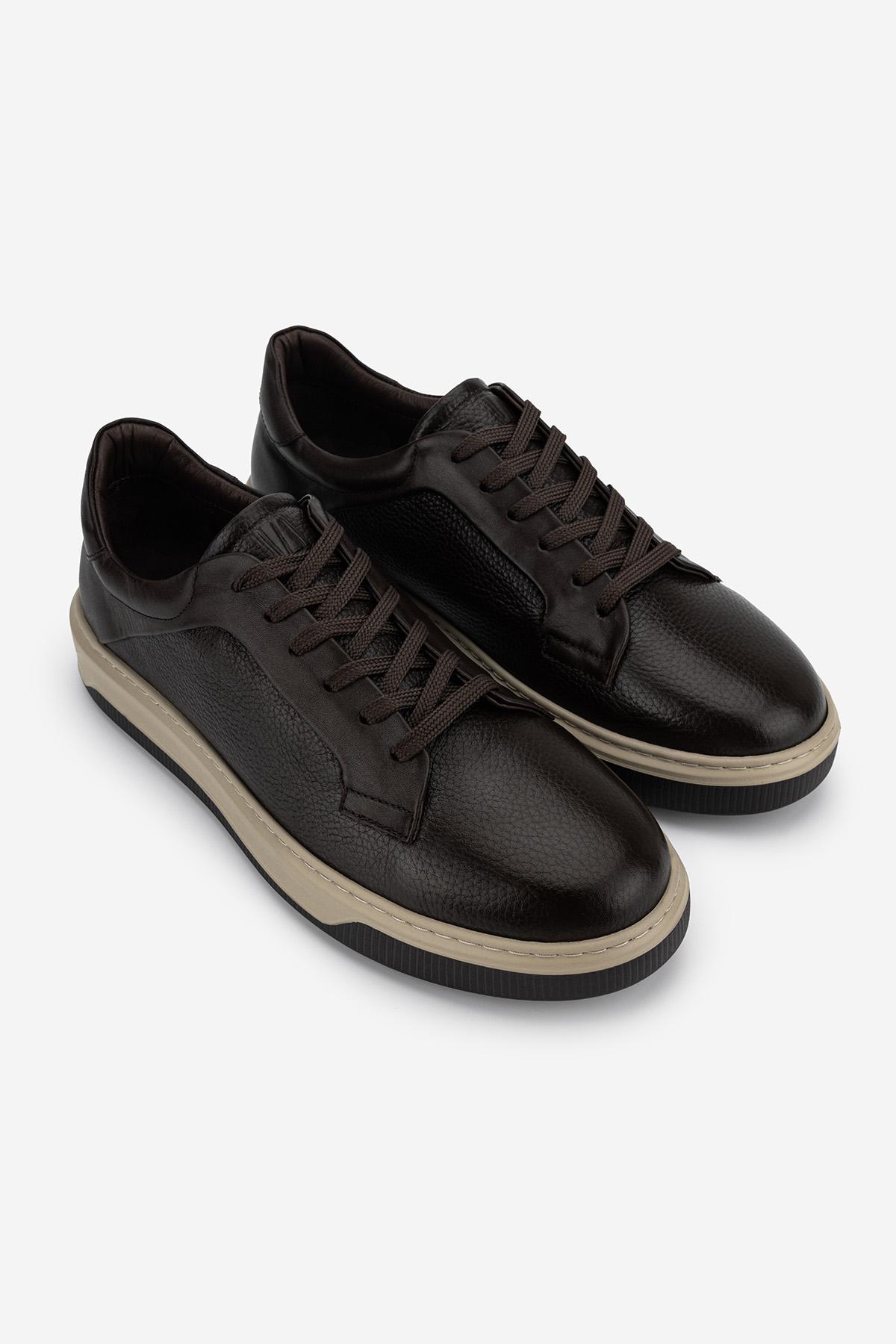 Valmenti Erkek Hakiki Deri Kahverengi Sneakers & Spor Ayakkabı