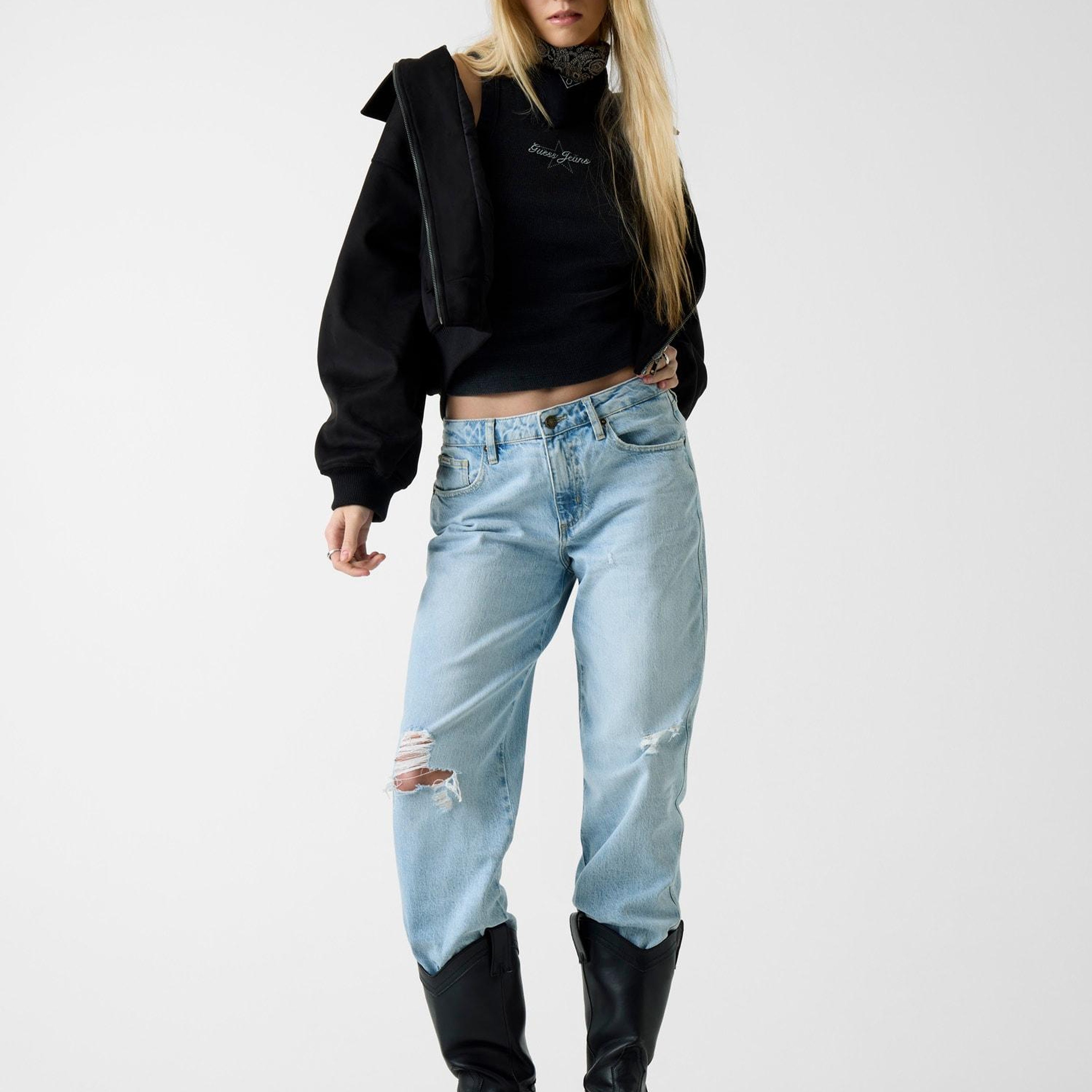 Guess Jeans Suede Kadın Bomber Ceket