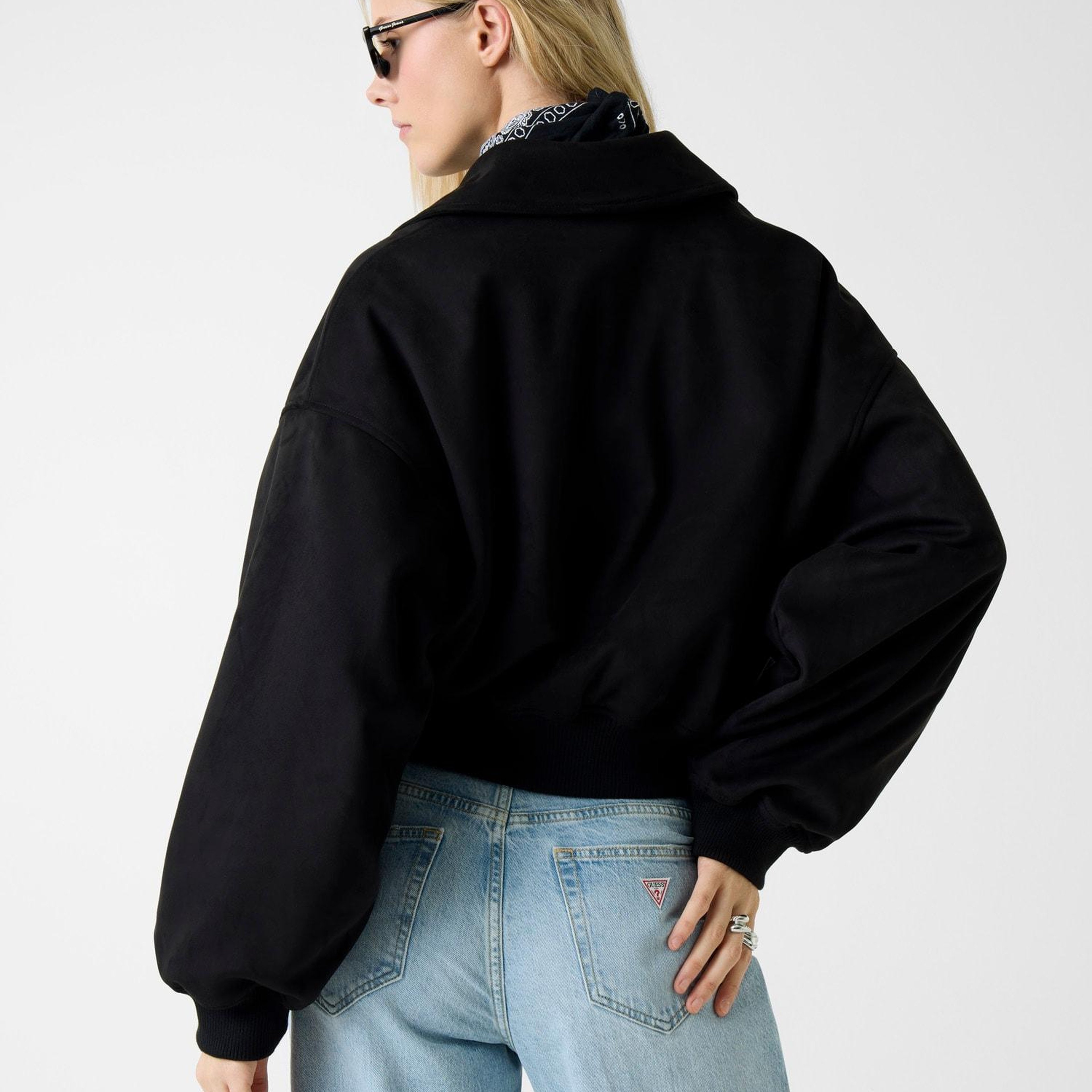 Guess Jeans Suede Kadın Bomber Ceket