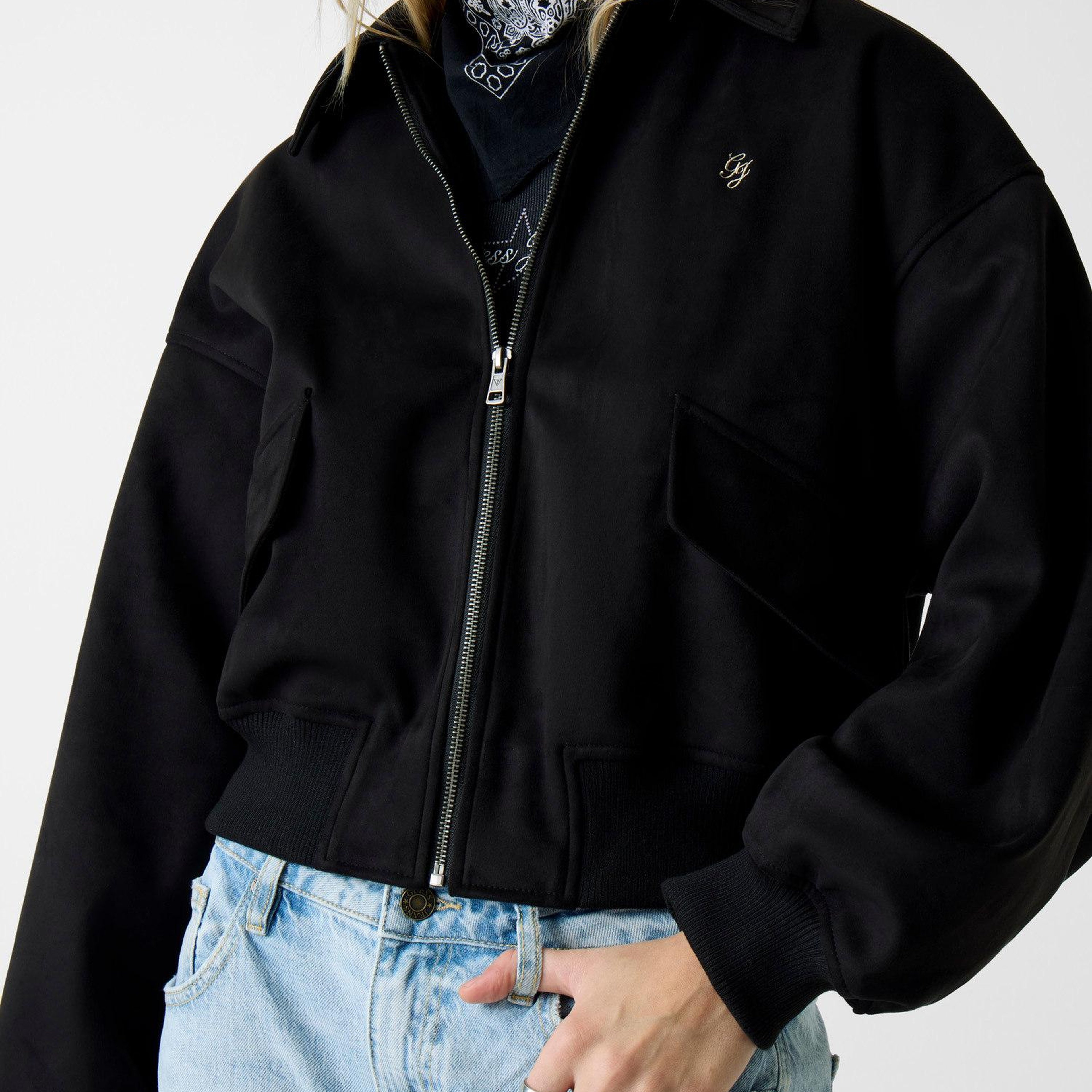 Guess Jeans Suede Kadın Bomber Ceket