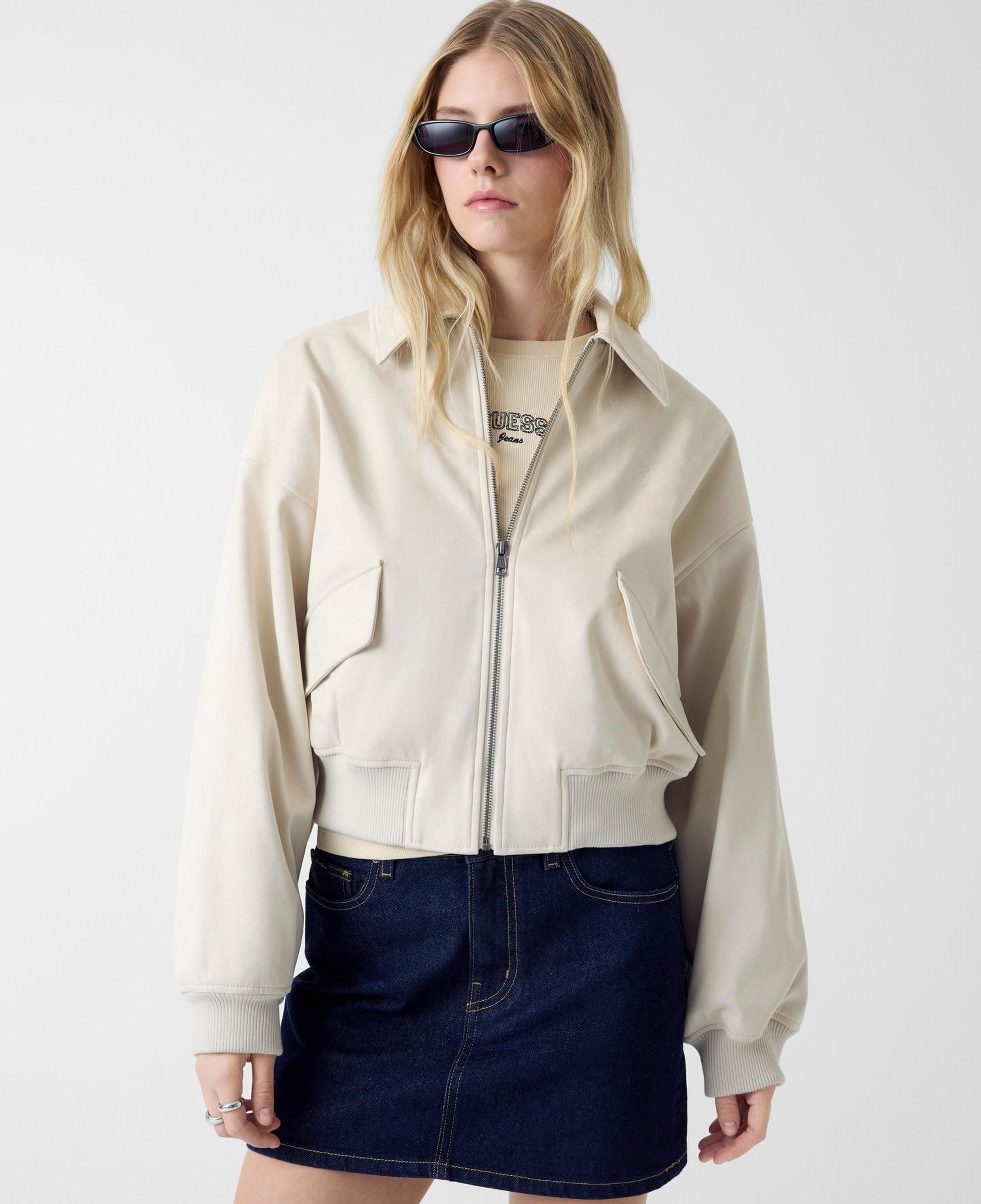 Guess Jeans Suede Kadın Bomber Ceket