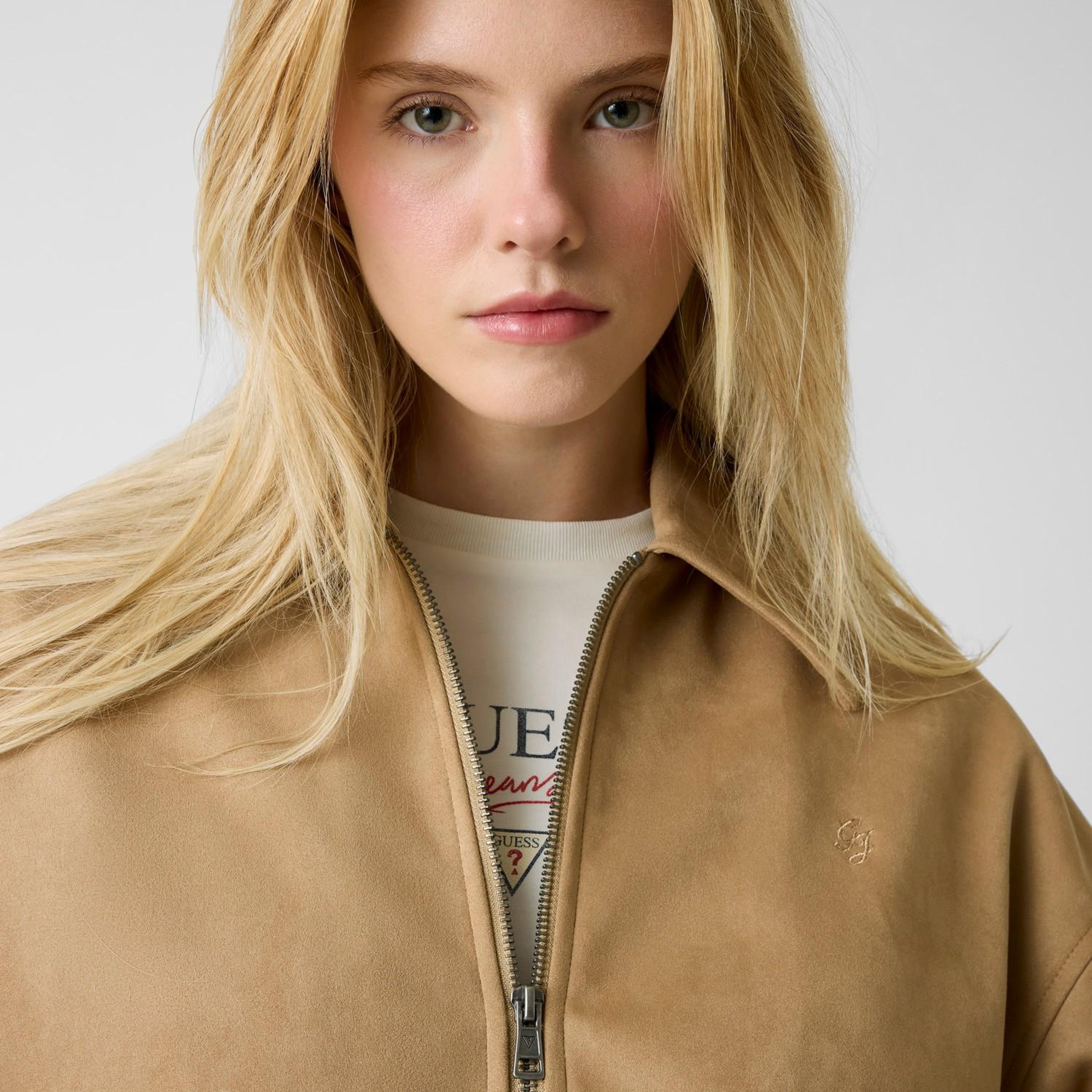 Guess Jeans Suede Kadın Bomber Ceket