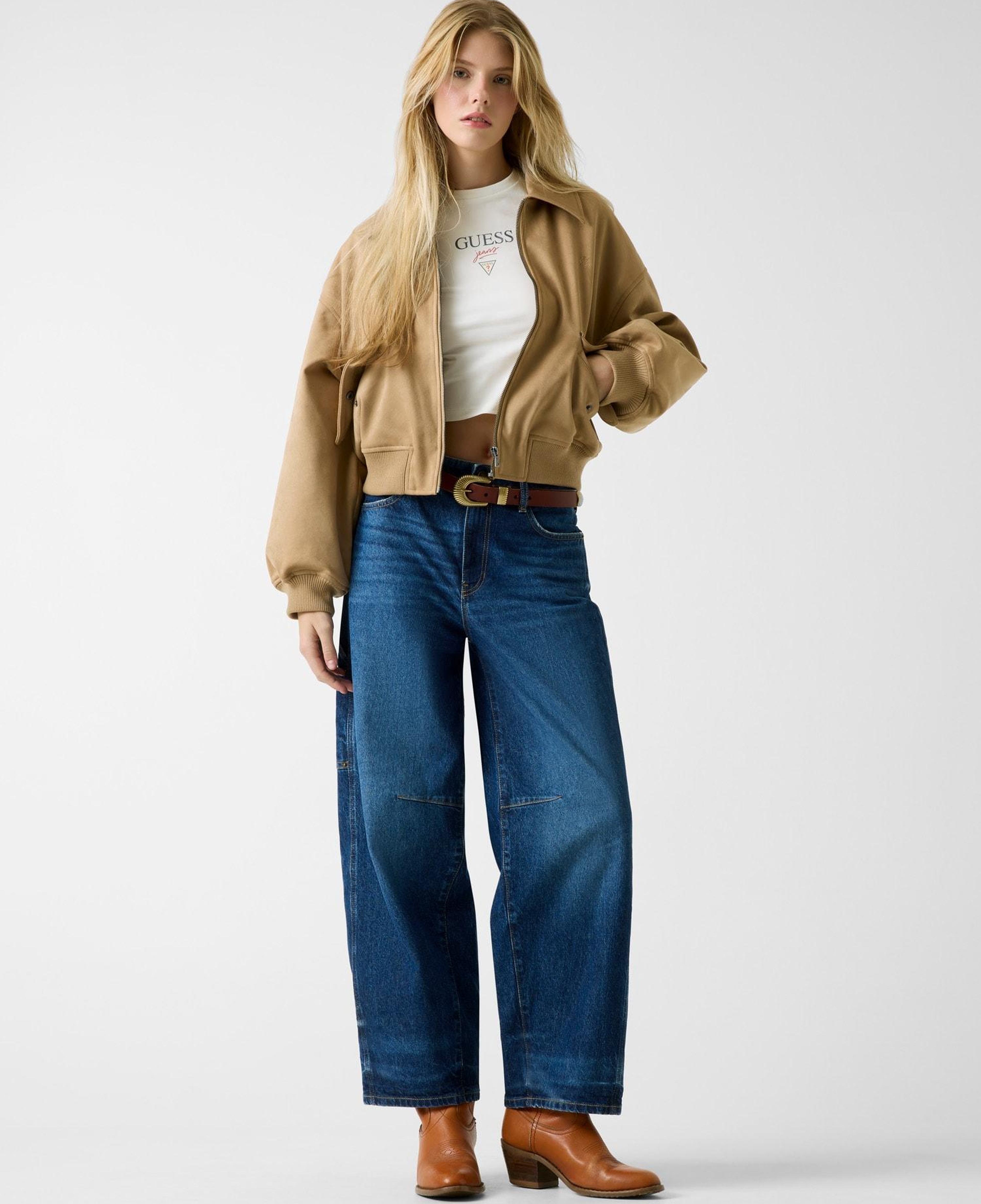 Guess Jeans Suede Kadın Bomber Ceket
