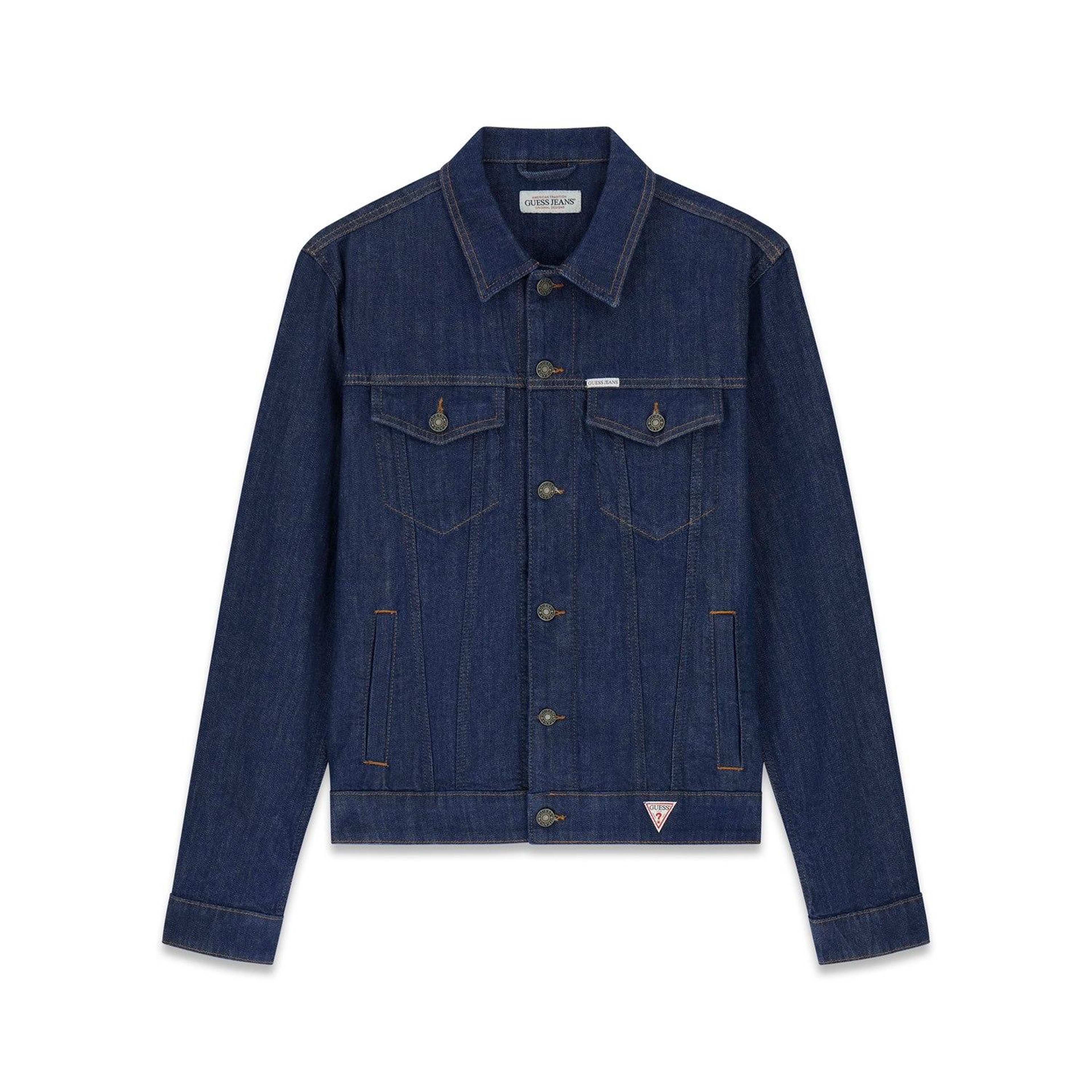 Guess Jeans Indigo Erkek Denim Ceket