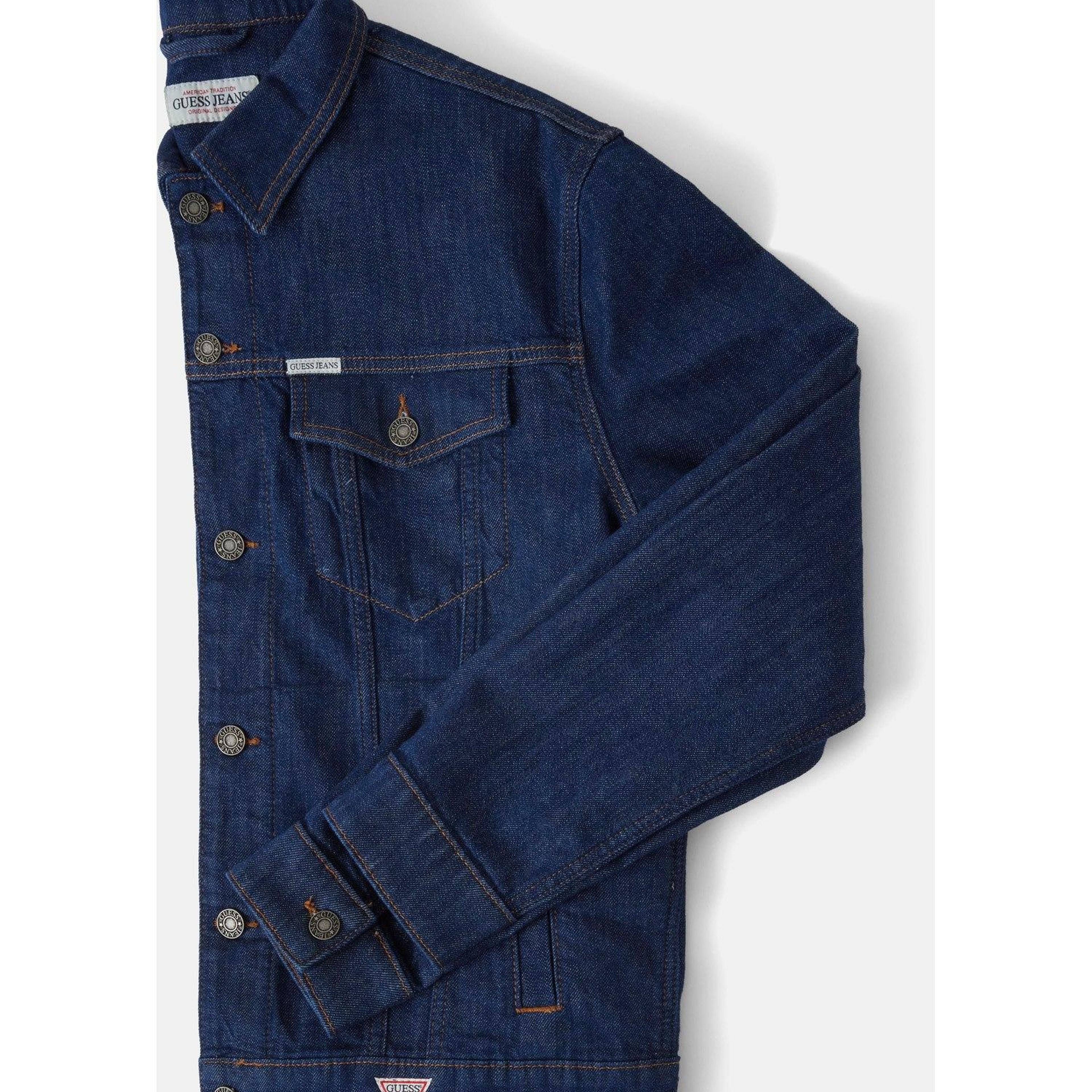 Guess Jeans Indigo Erkek Denim Ceket