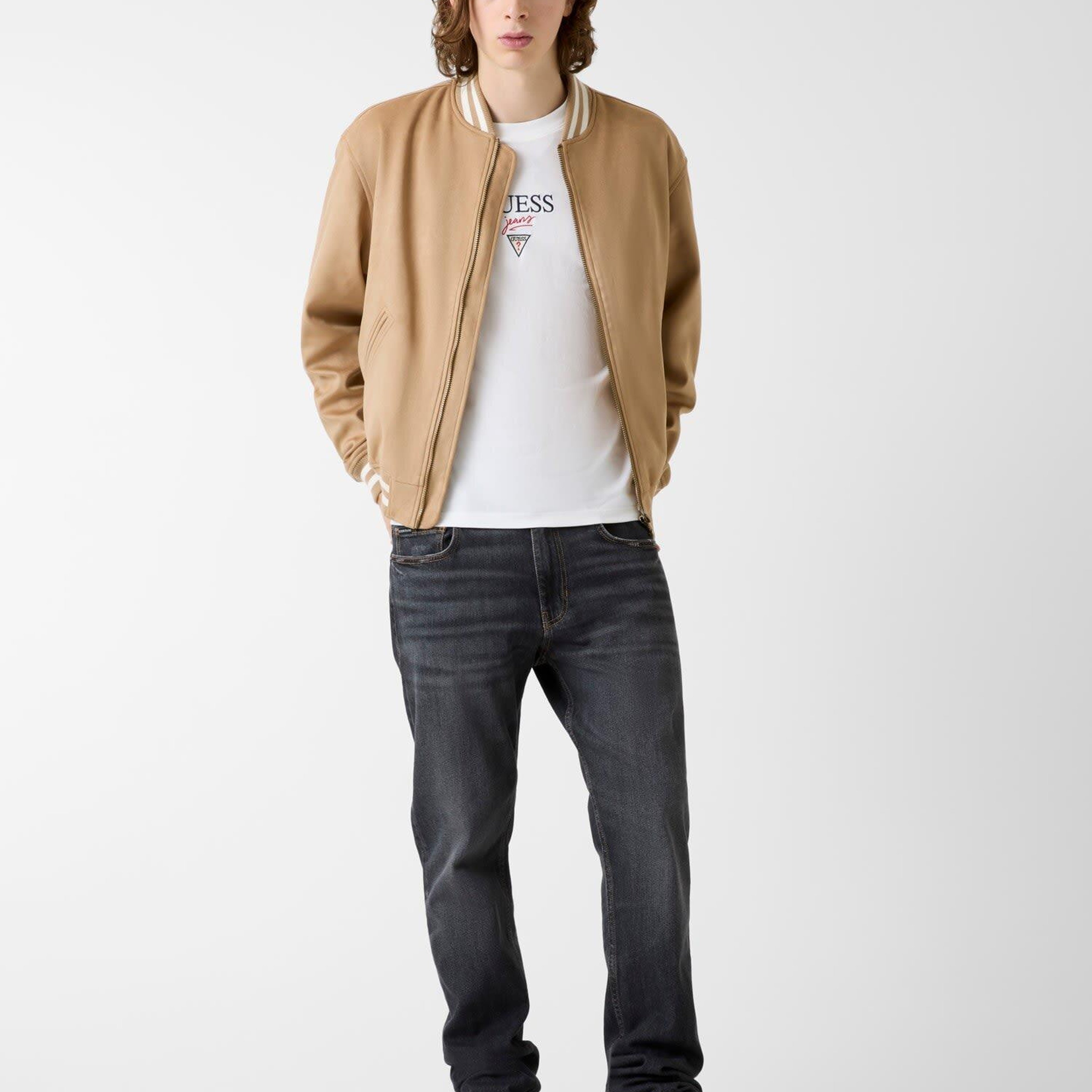 Guess Jeans Suede Erkek Bomber Ceket
