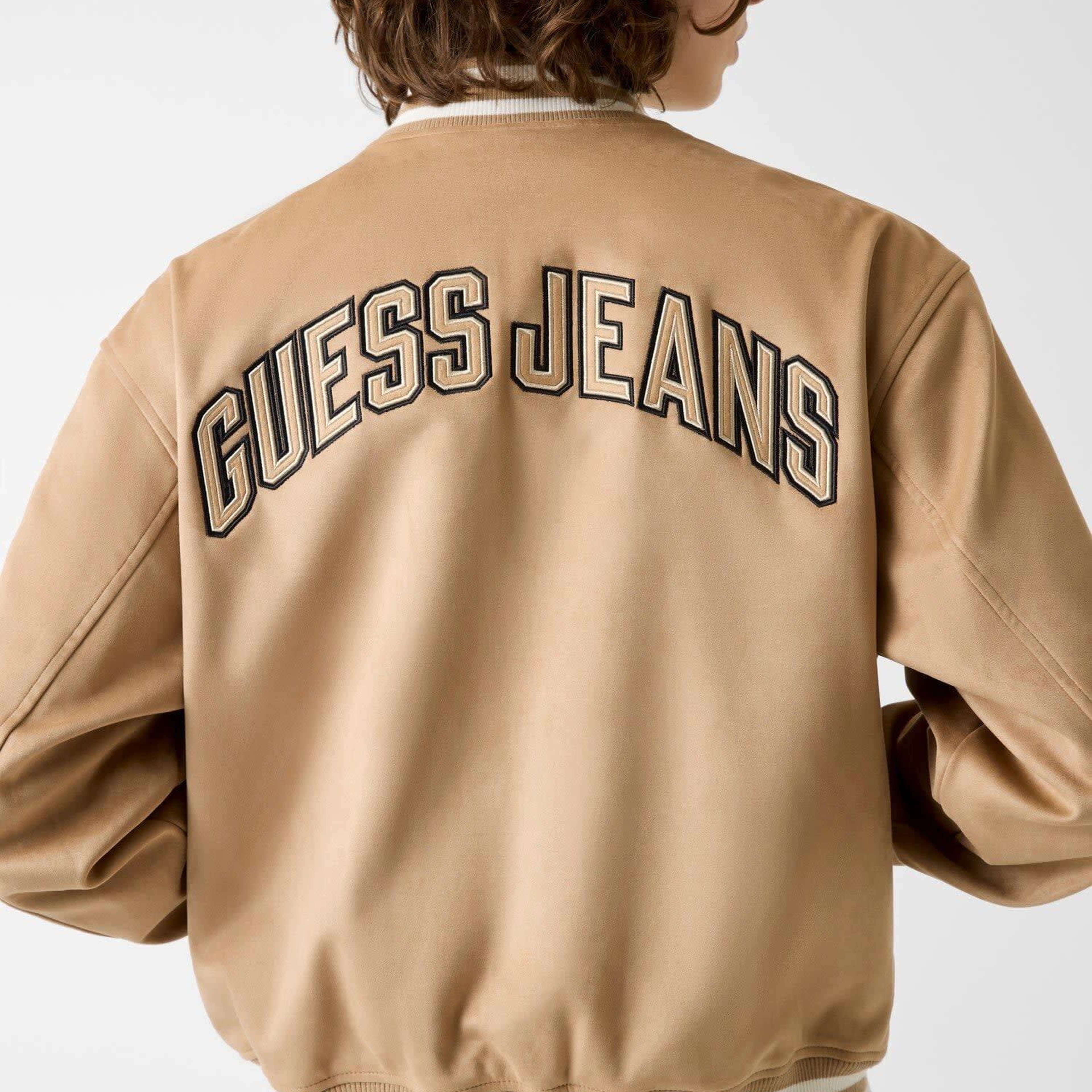 Guess Jeans Suede Erkek Bomber Ceket