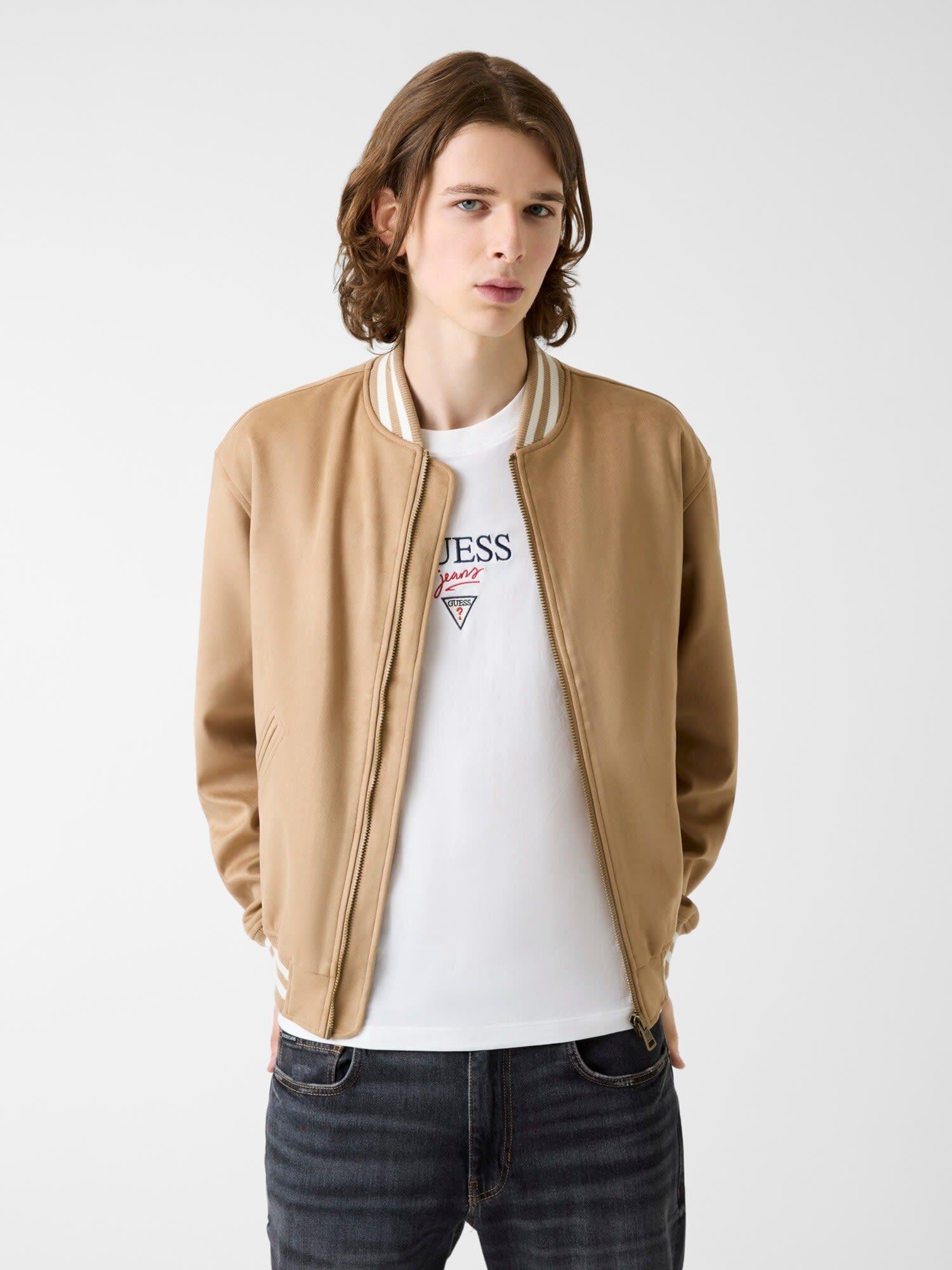 Guess Jeans Suede Erkek Bomber Ceket