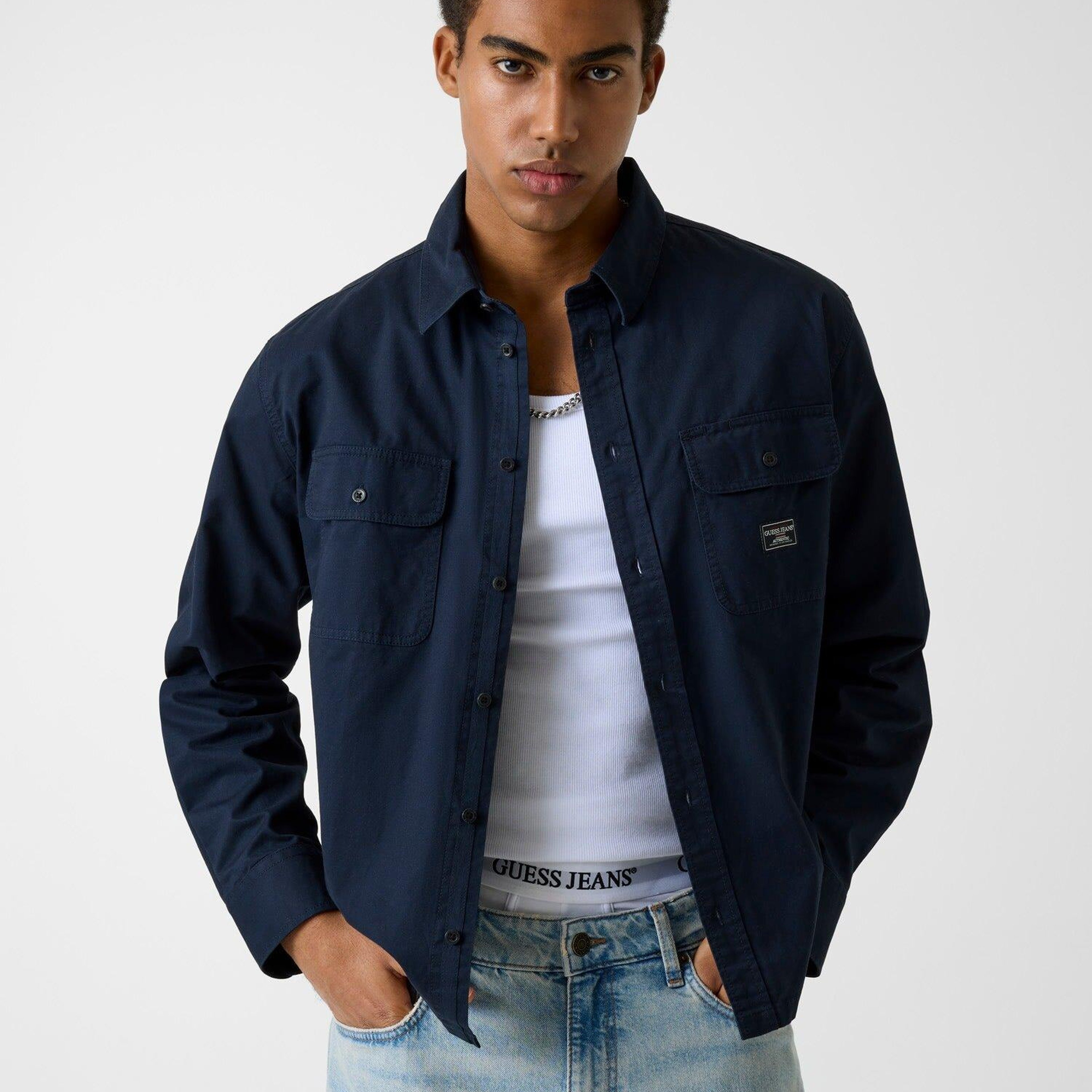 Guess Jeans Twill Erkek Comfort Fit Gömlek