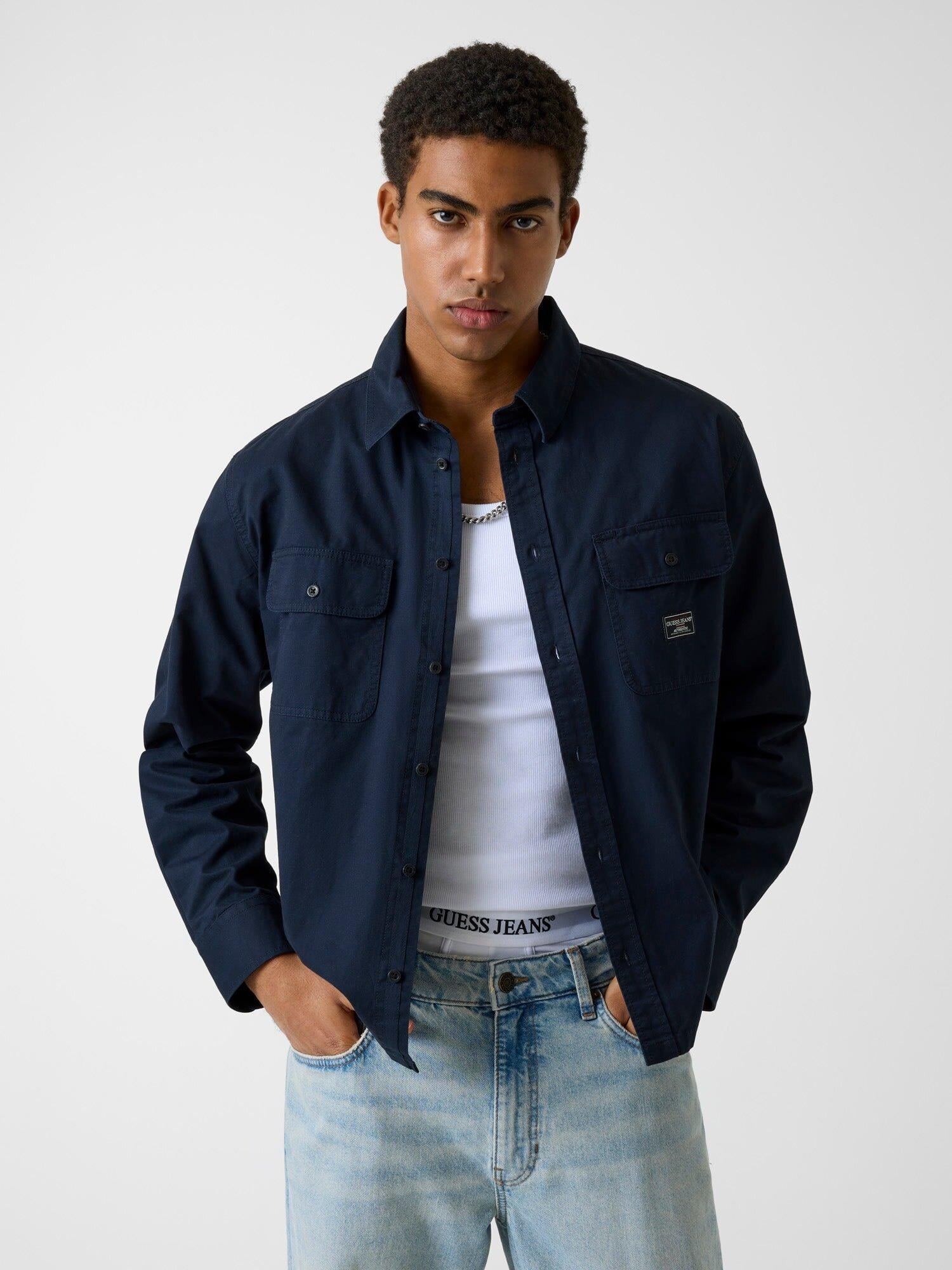 Guess Jeans Twill Erkek Comfort Fit Gömlek