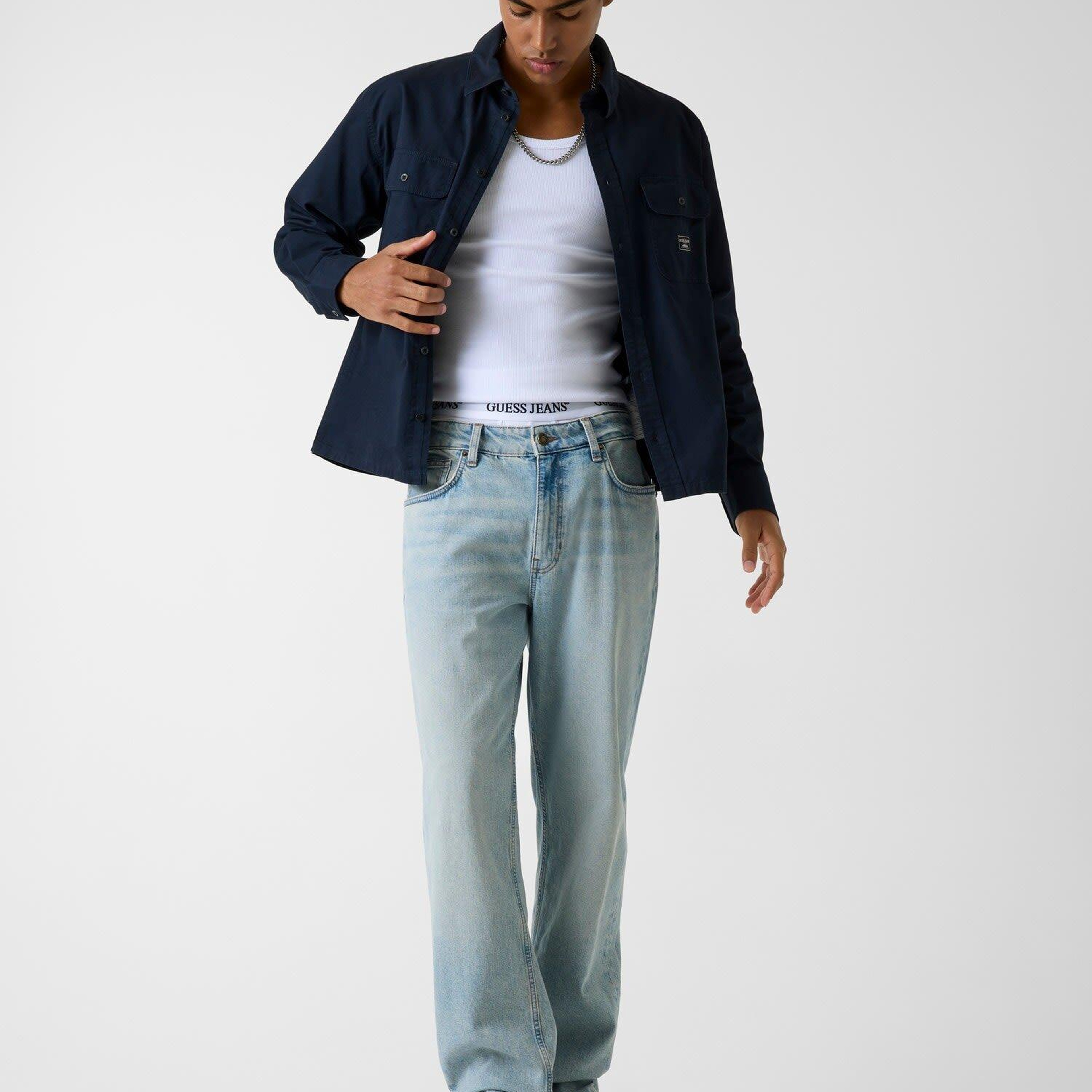 Guess Jeans Twill Erkek Comfort Fit Gömlek